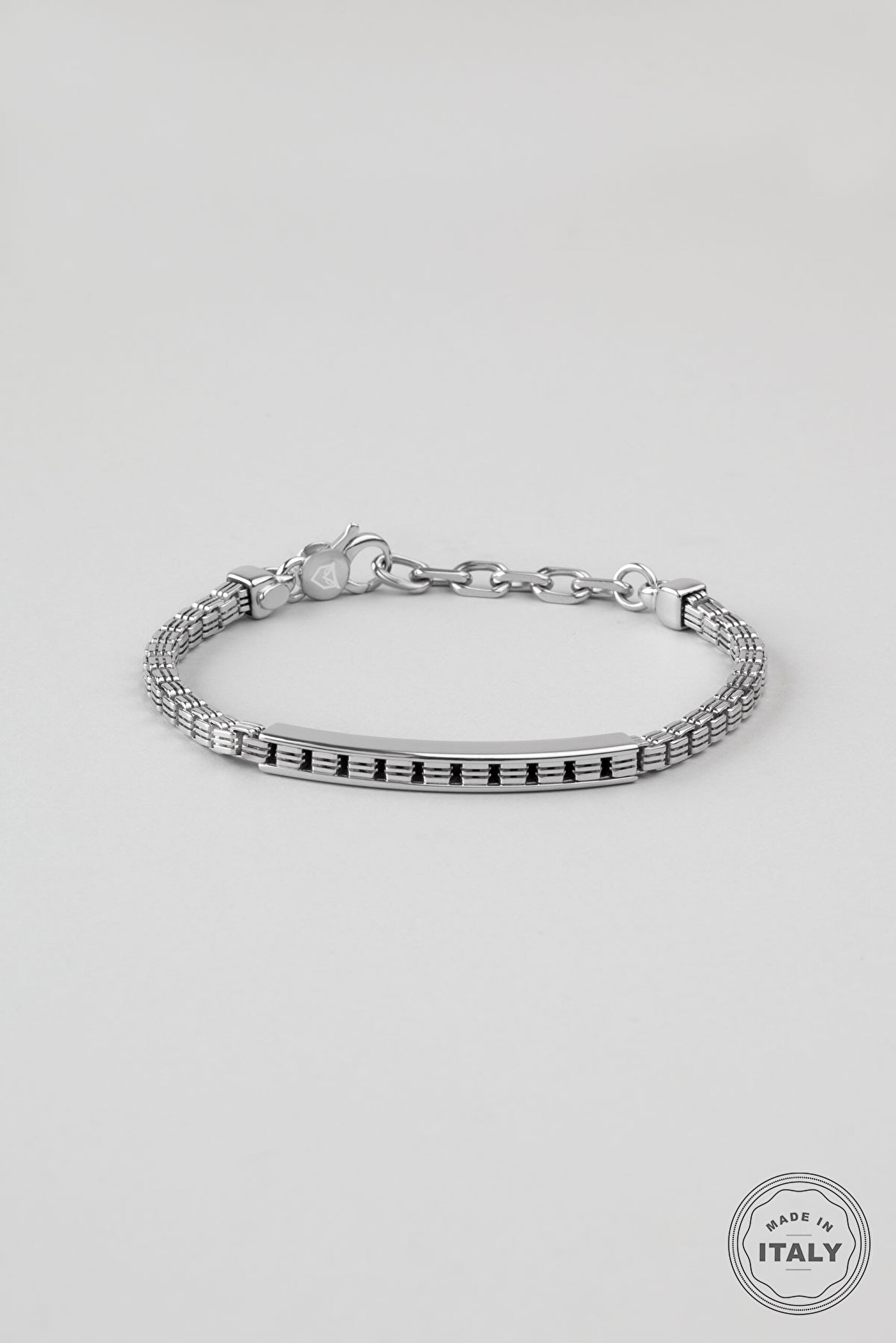 ⁠ İtalyan  21 Cm Gümüş Erkek Zincir  Bileklik_0}