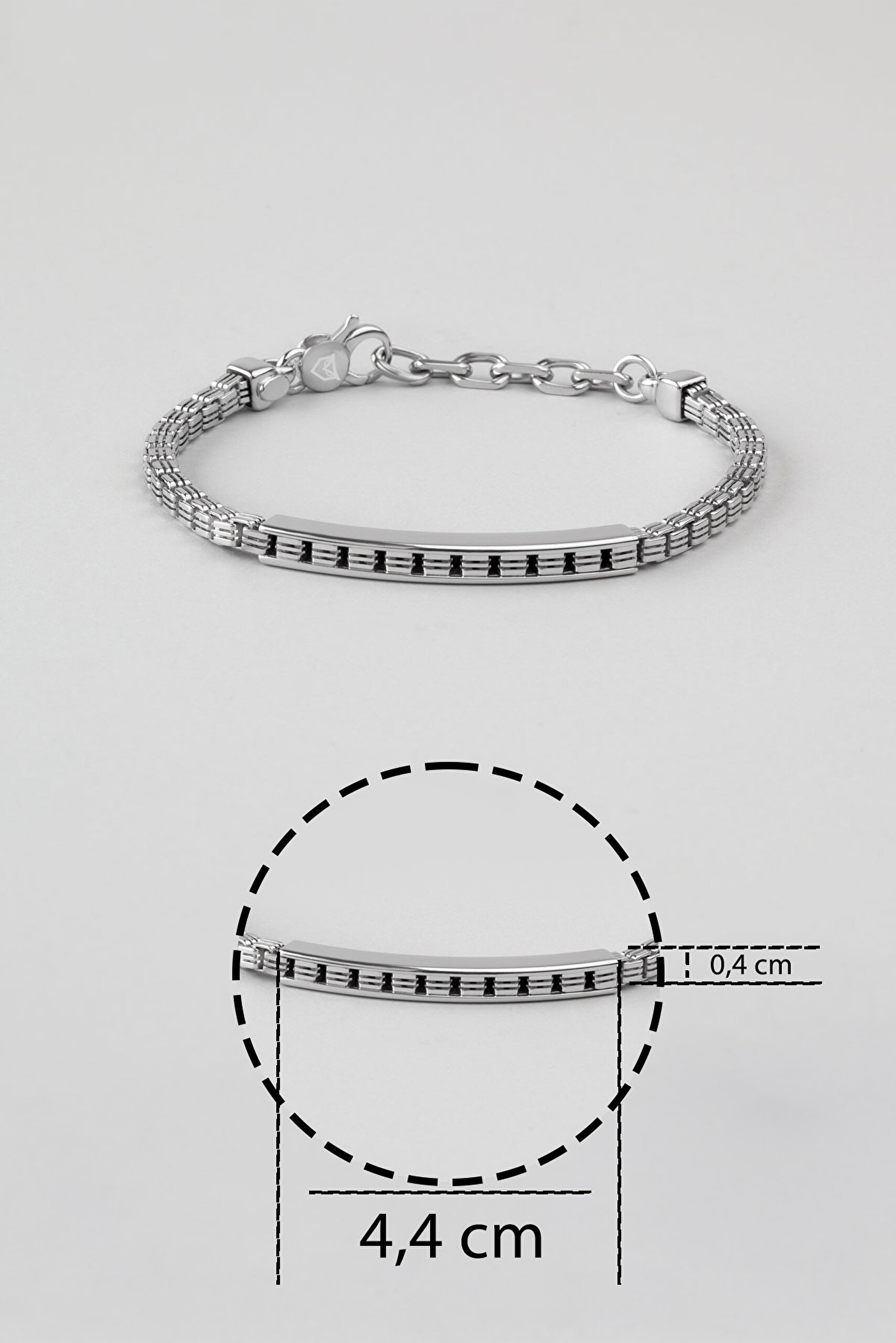 ⁠ İtalyan  21 Cm Gümüş Erkek Zincir  Bileklik_2}