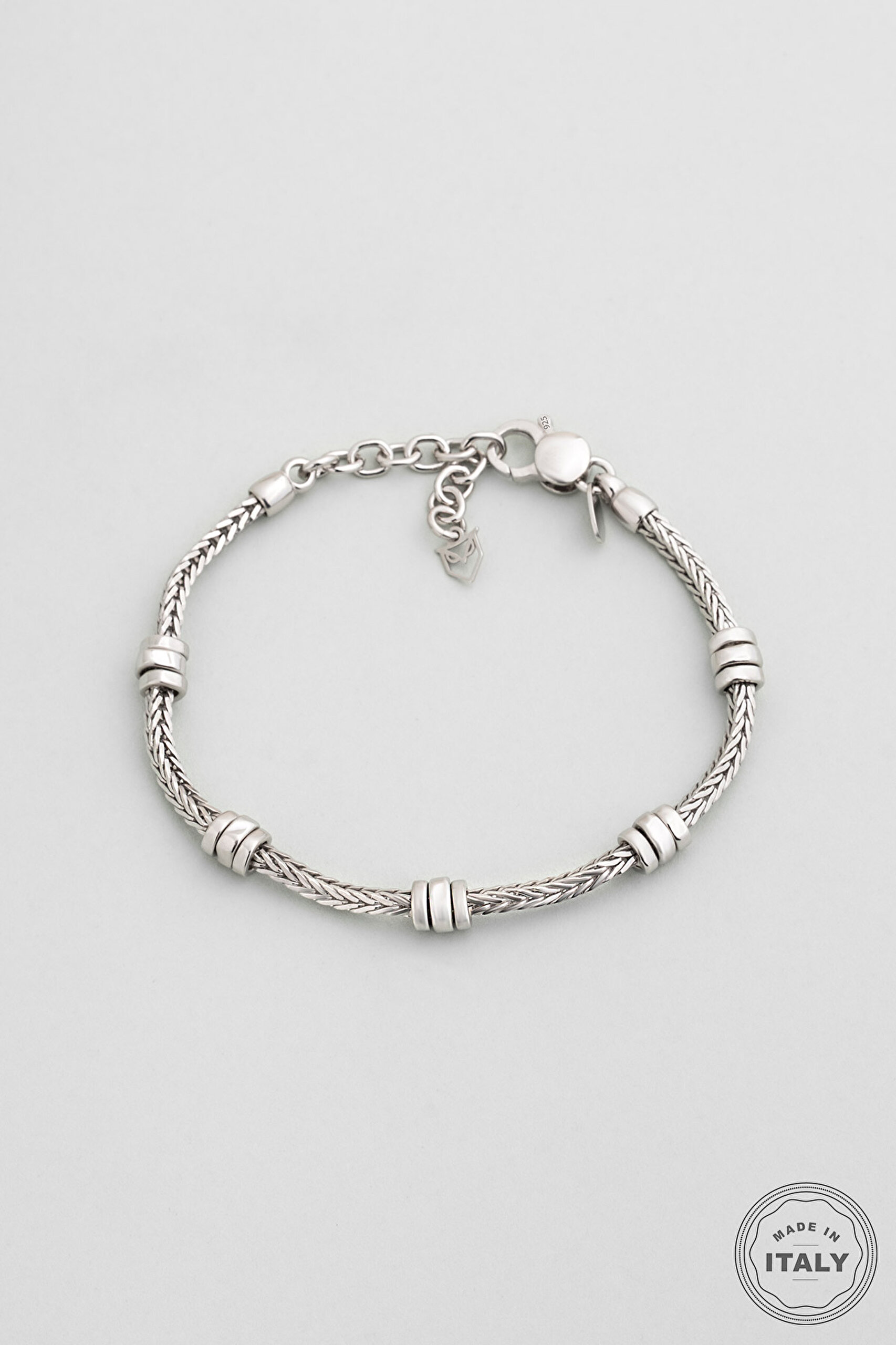 ⁠ Leonidas İtalyan 21 Cm Gümüş Erkek Zincir Bileklik_0}