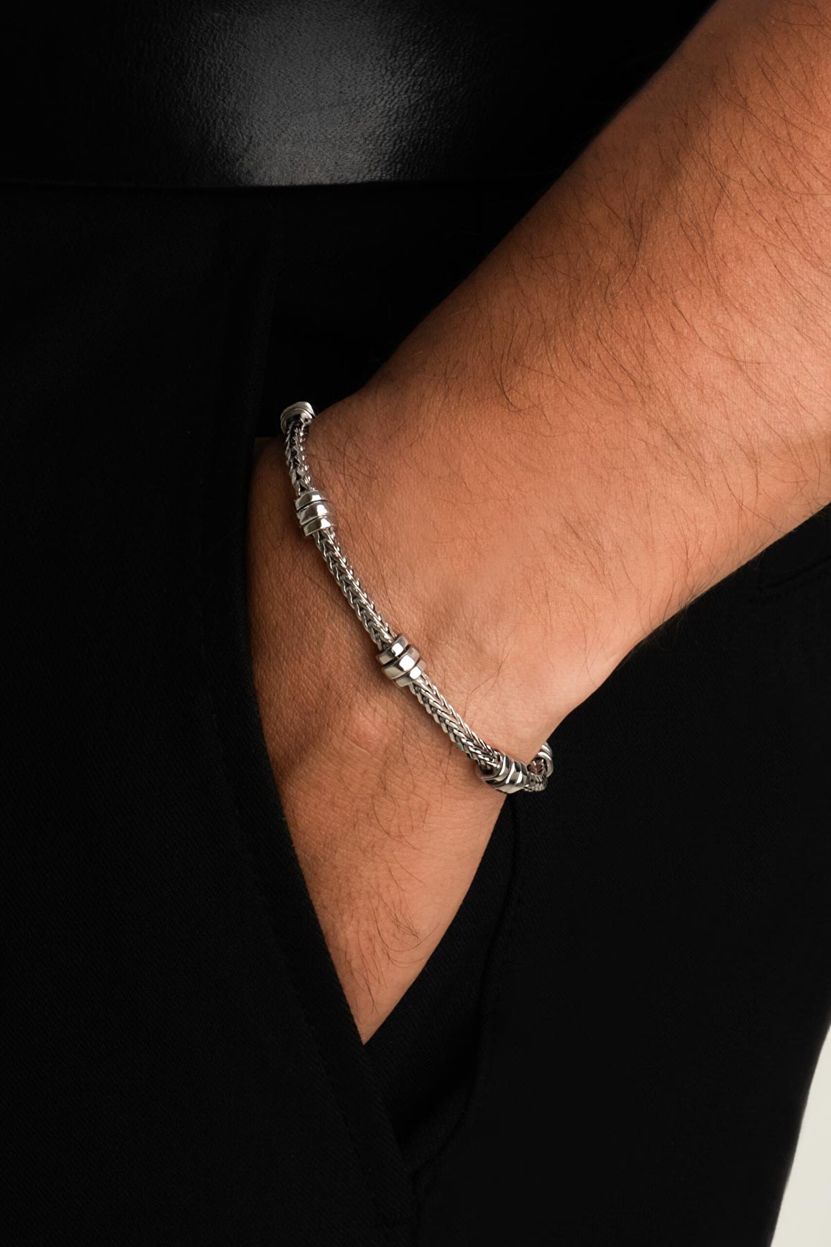 ⁠ Leonidas İtalyan 21 Cm Gümüş Erkek Zincir Bileklik_1}