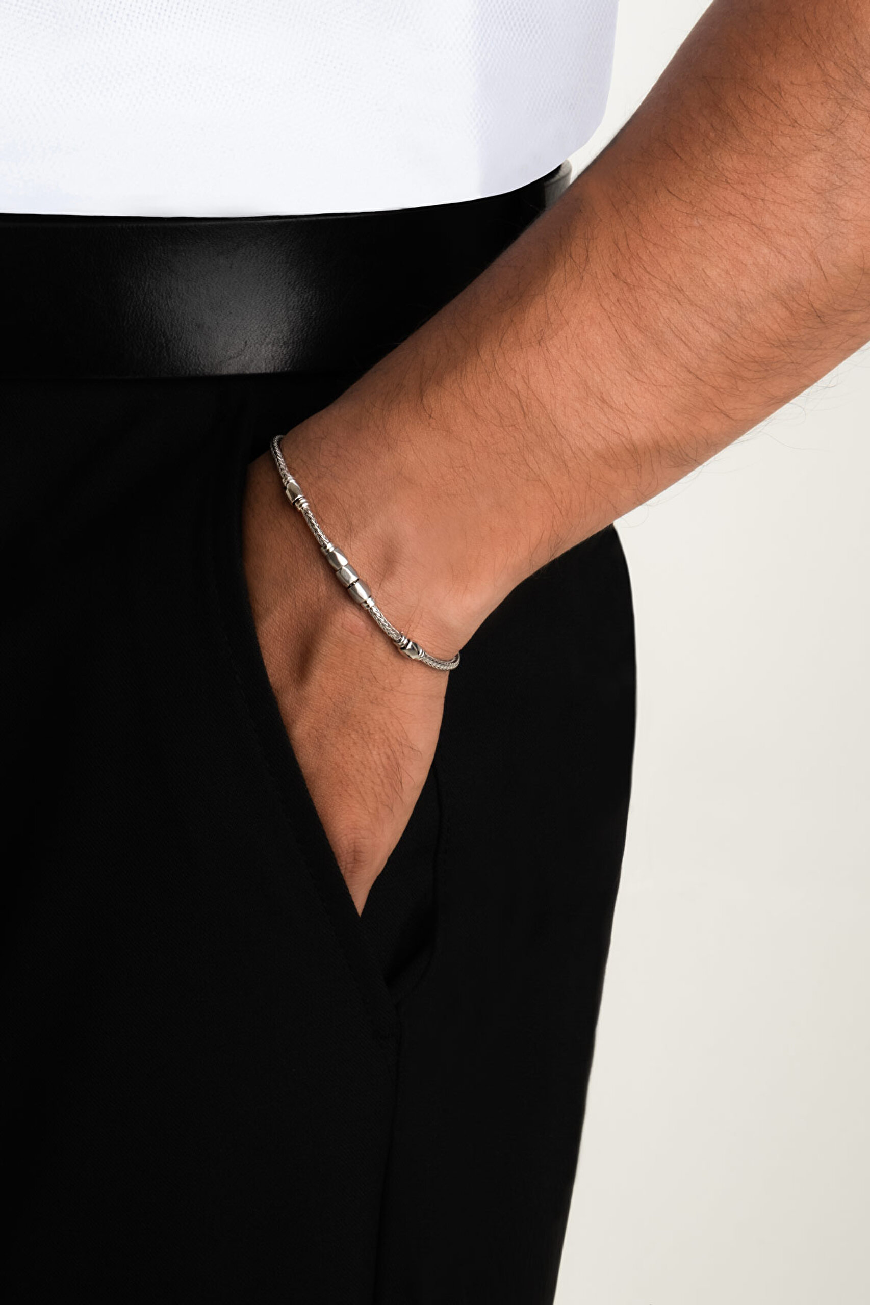 ⁠ Dareon İtalyan 22 Cm Gümüş Erkek Zincir Bileklik_3}