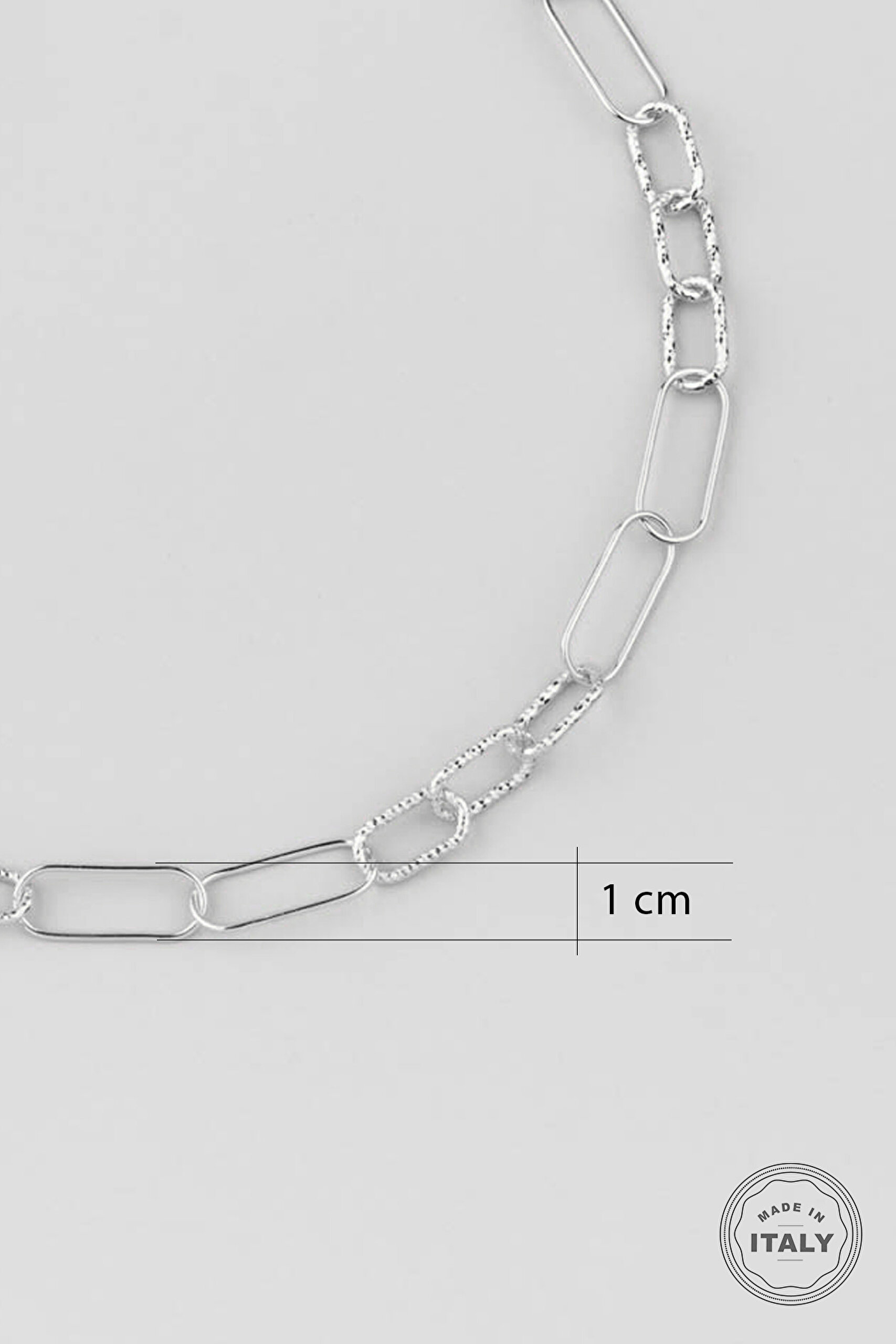 ⁠ İtalyan Tasarım 18 Ayar Beyaz Altın Kaplama 50 Cm Gümüş Zincir Kolye_1}