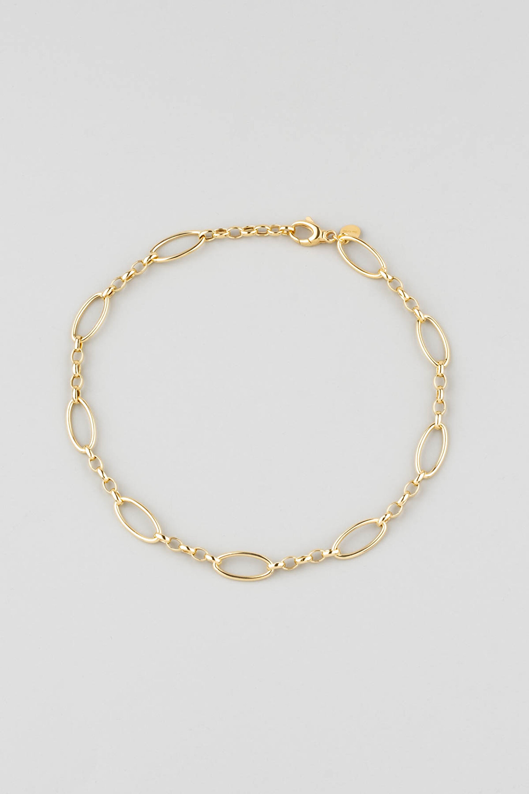 ⁠ İtalyan Tasarım 18 Ayar Sarı Altın Kaplama 40 Cm Gümüş Kolye_1}