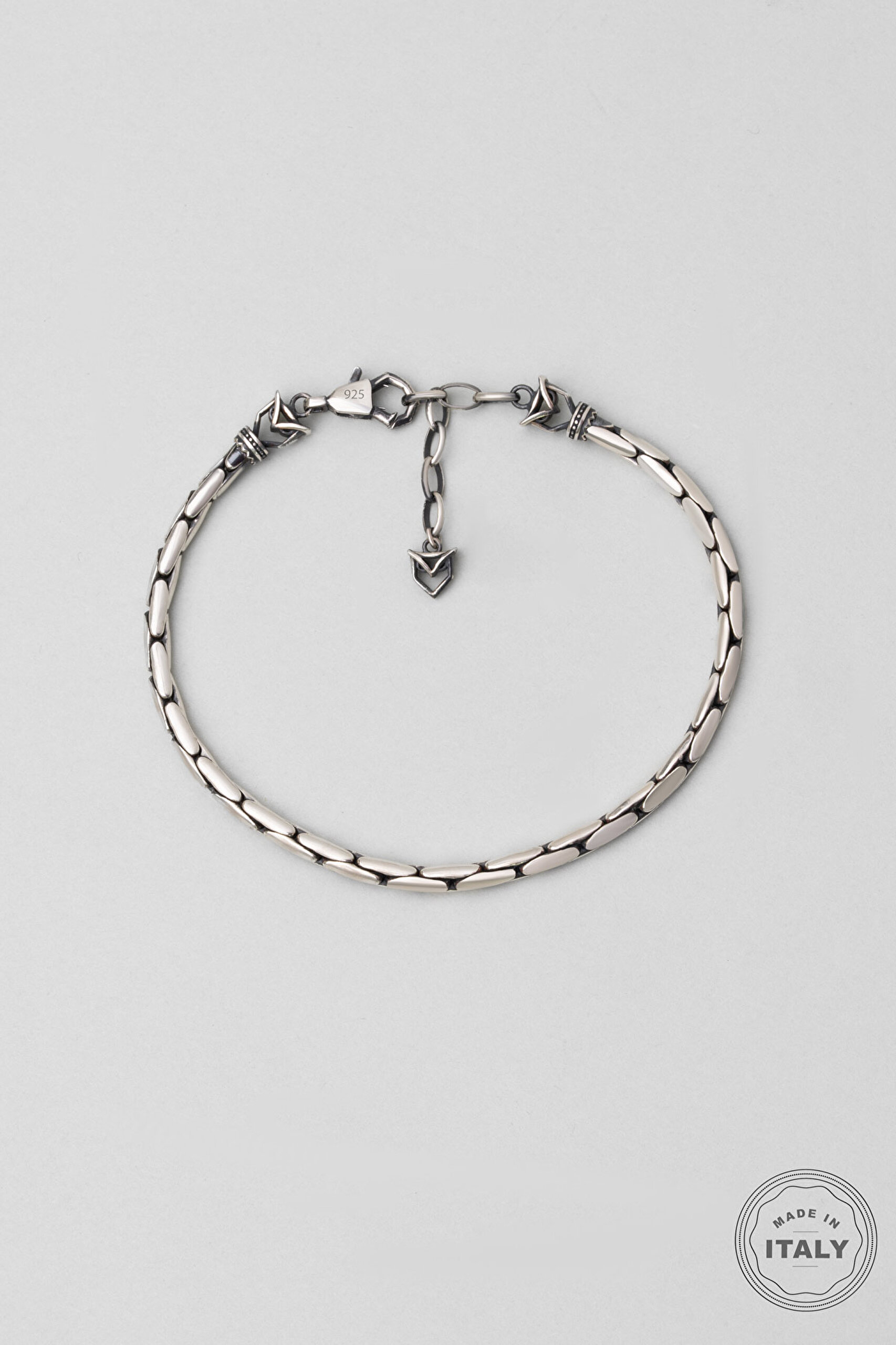 ⁠ İtalyan Zeus Gümüş Erkek Bileklik_0}