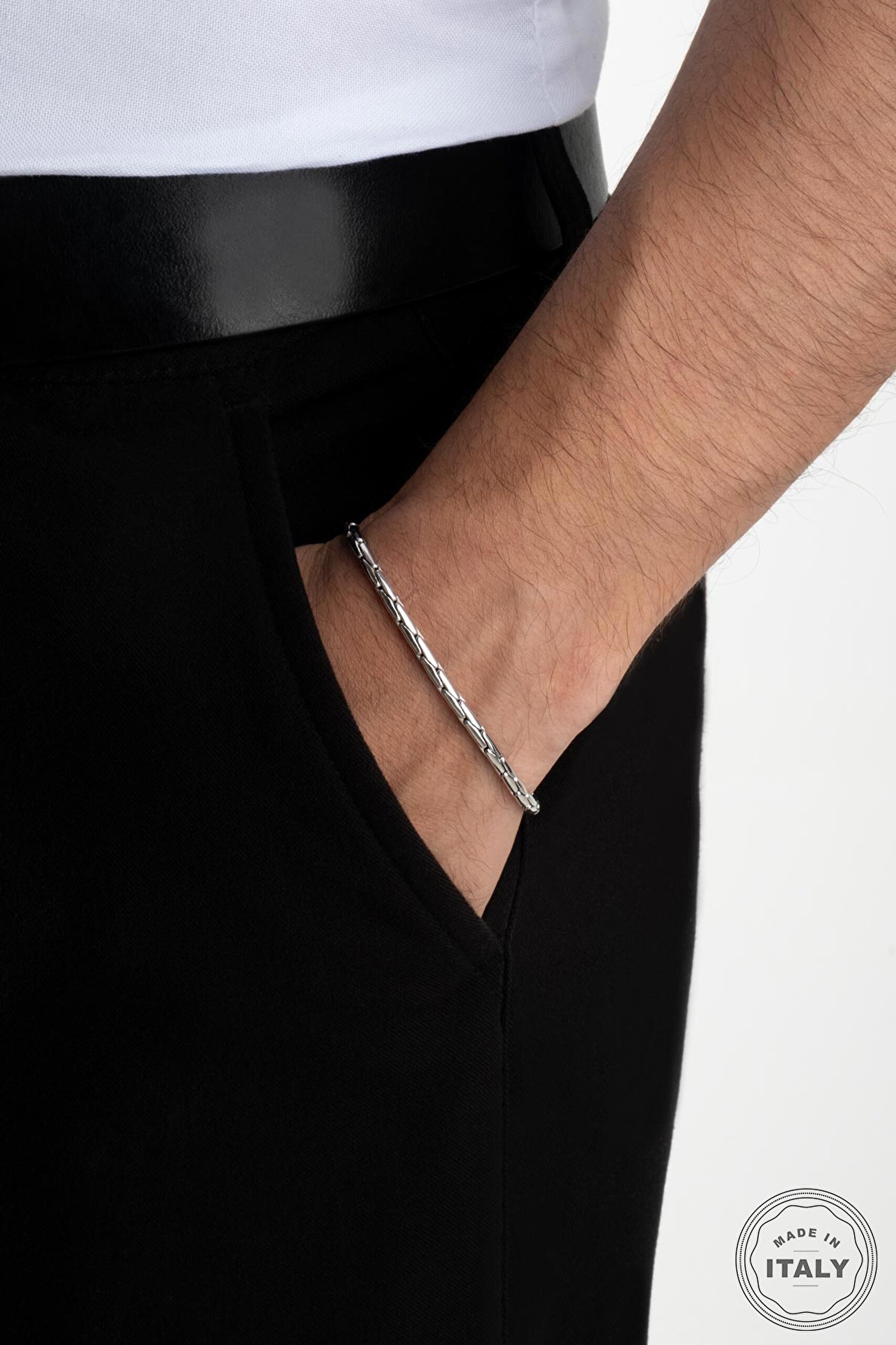 ⁠ İtalyan Zeus Gümüş Erkek Bileklik_3}