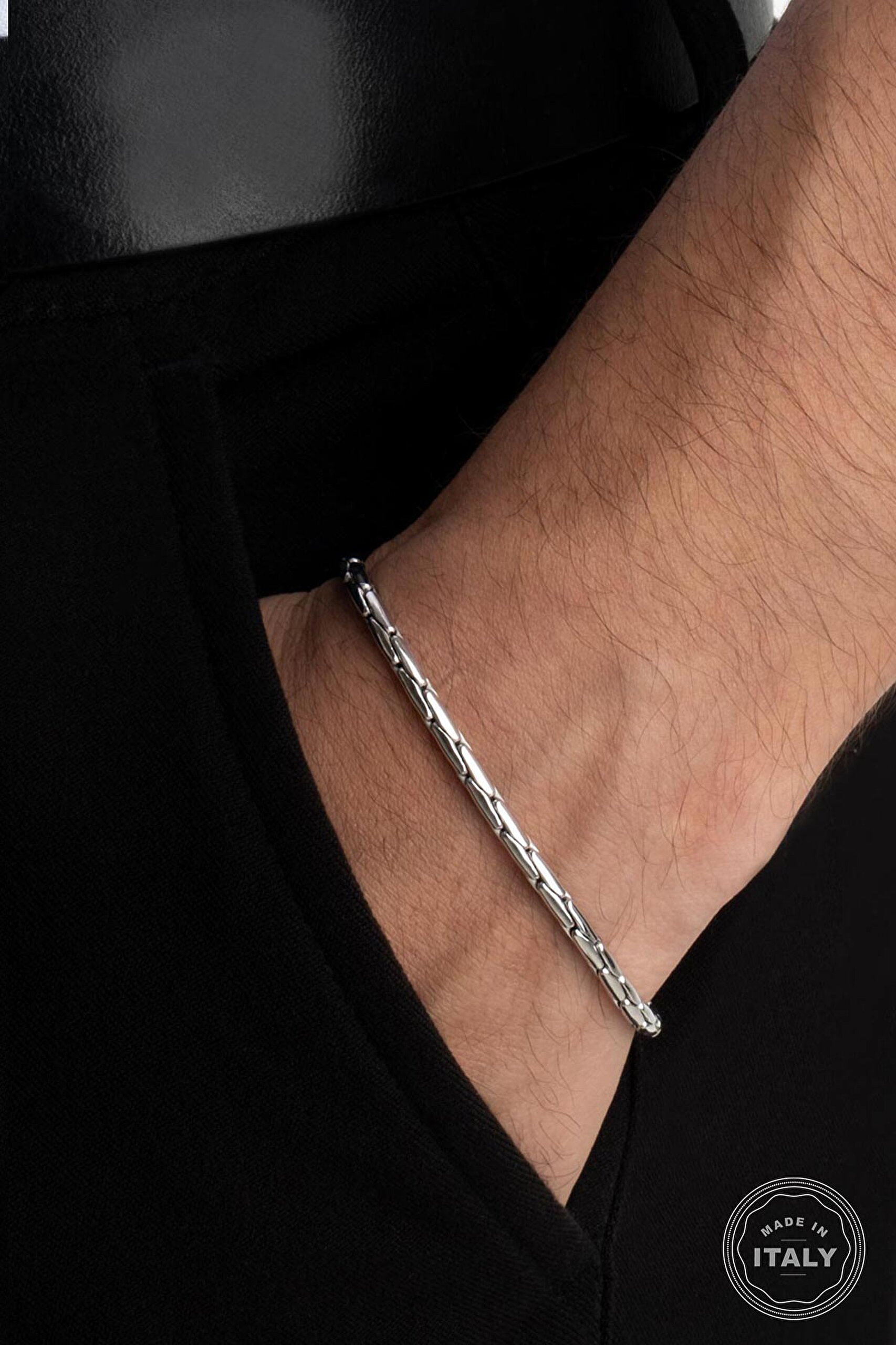 ⁠ İtalyan Zeus Gümüş Erkek Bileklik_1}