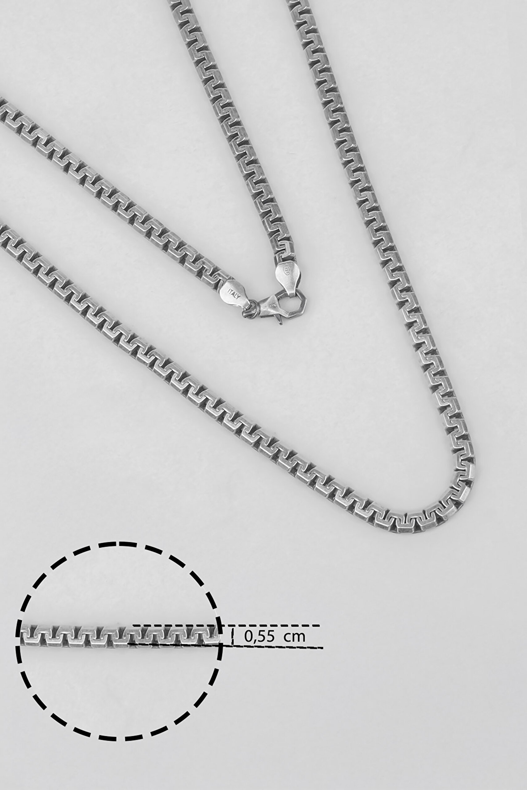 ⁠ İtalyan Magno 70 Cm Gümüş Erkek Kolye_2}