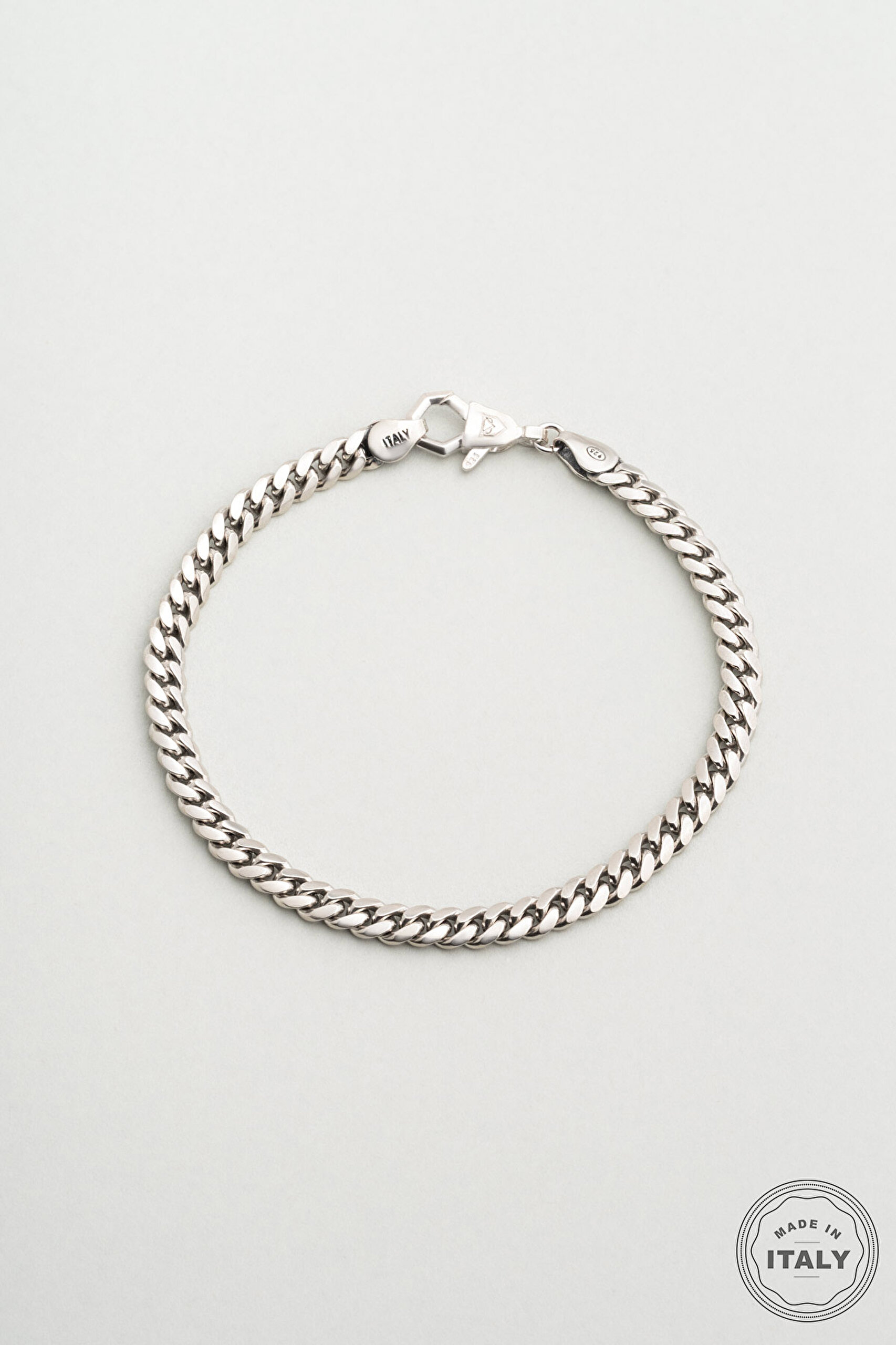 ⁠ İtalyan Hades 21 Cm Gümüş Erkek Bileklik_0}