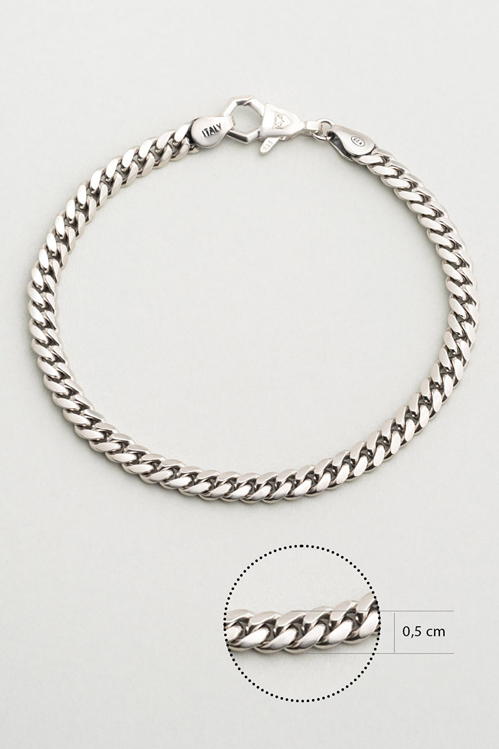 ⁠ İtalyan Hades 21 Cm Gümüş Erkek Bileklik_2}