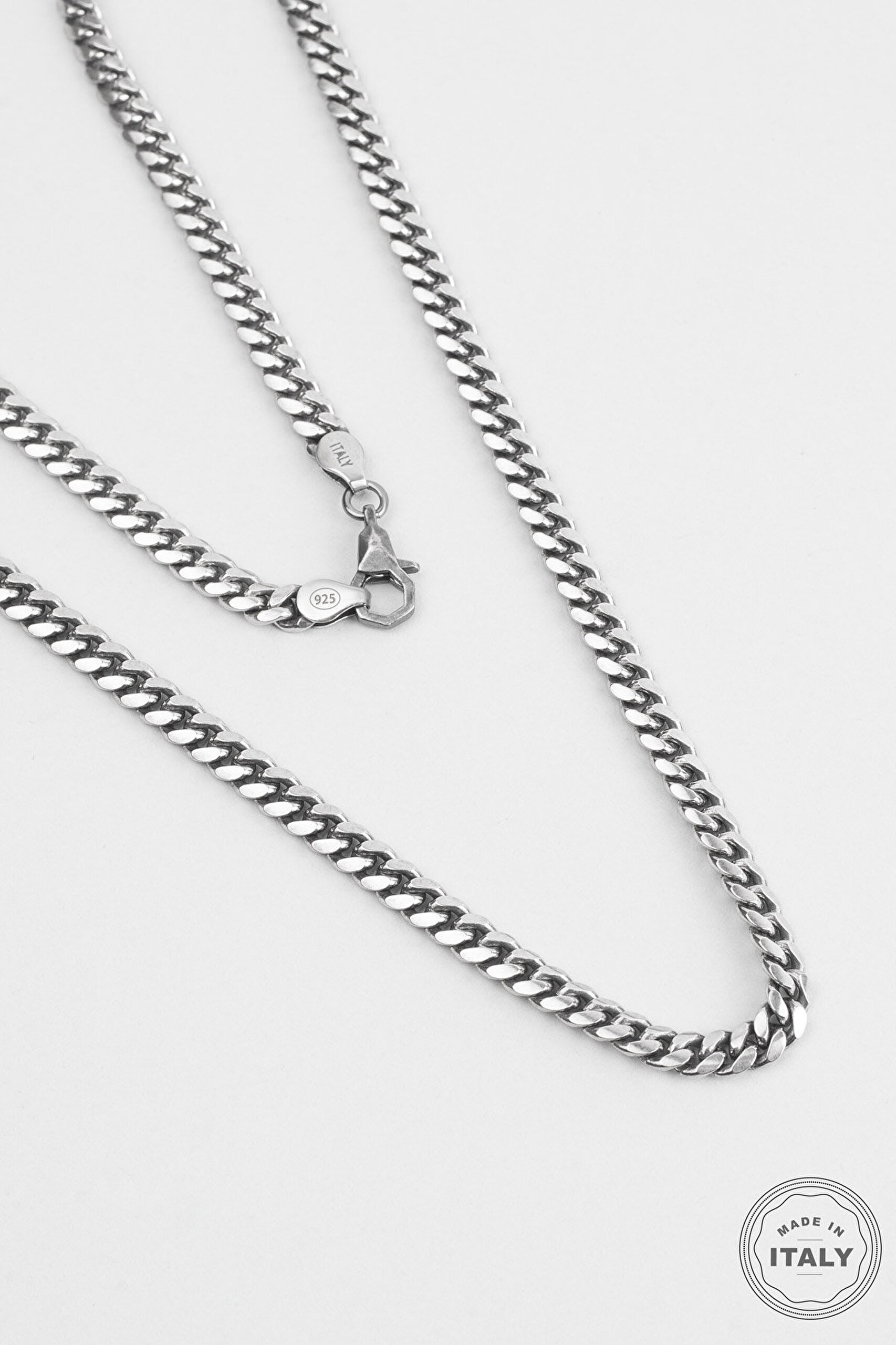 İtalyan 60 Cm Gümüş Erkek Zincir Kolye - 0