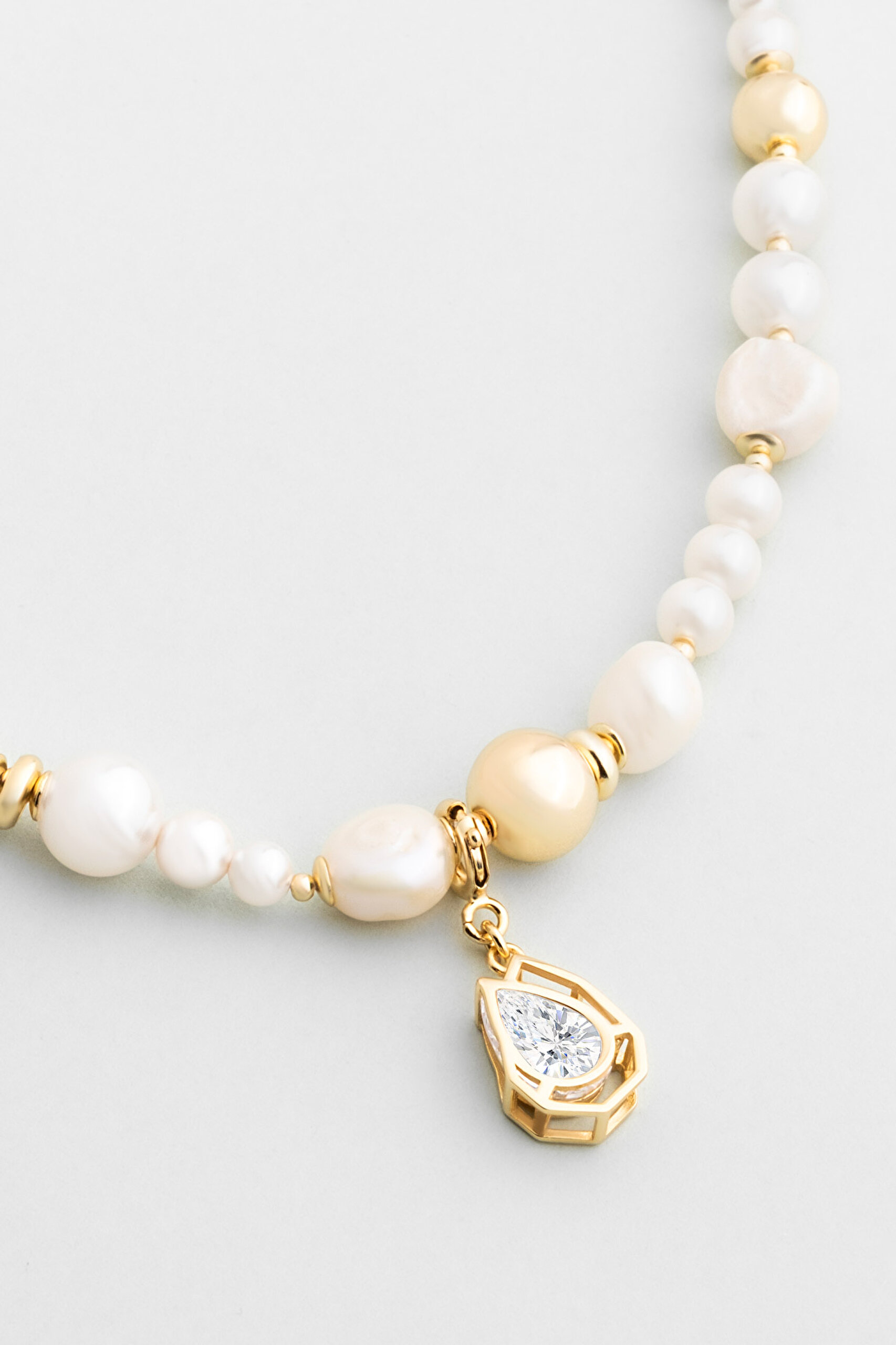 ⁠ Diana 18 Ayar Sarı Altın Kaplama 48 Cm Gümüş İnci Kolye_4}