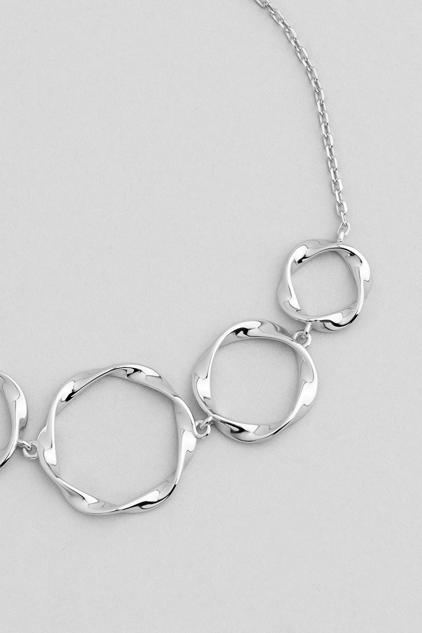 ⁠ İç İçe 18 Ayar Beyaz Altın Kaplama 19 Cm Gümüş Minimal Bileklik_1}