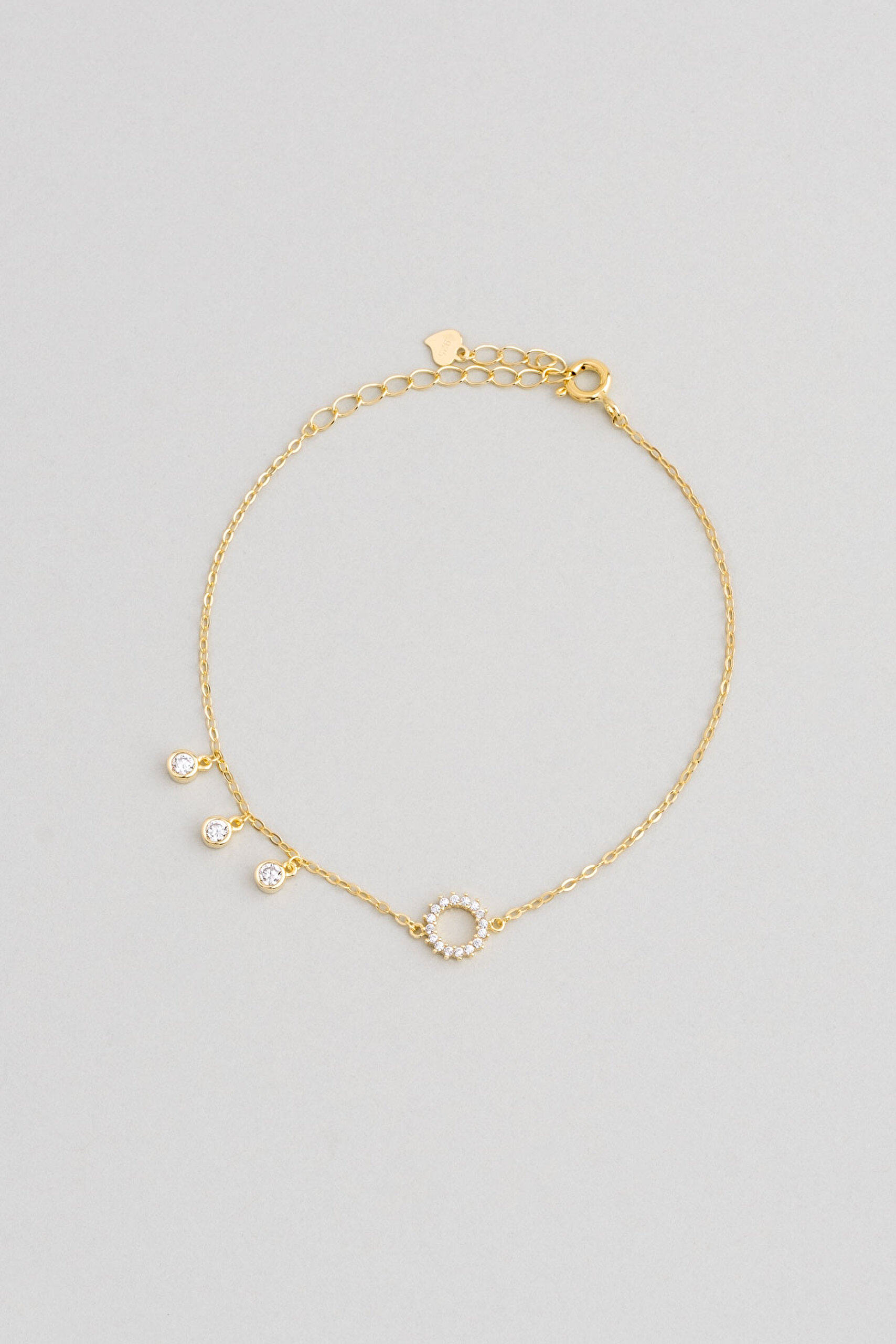 ⁠ Sallantılı 18 Ayar Sarı Altın Kaplama Gümüş Minimal Bileklik_0}