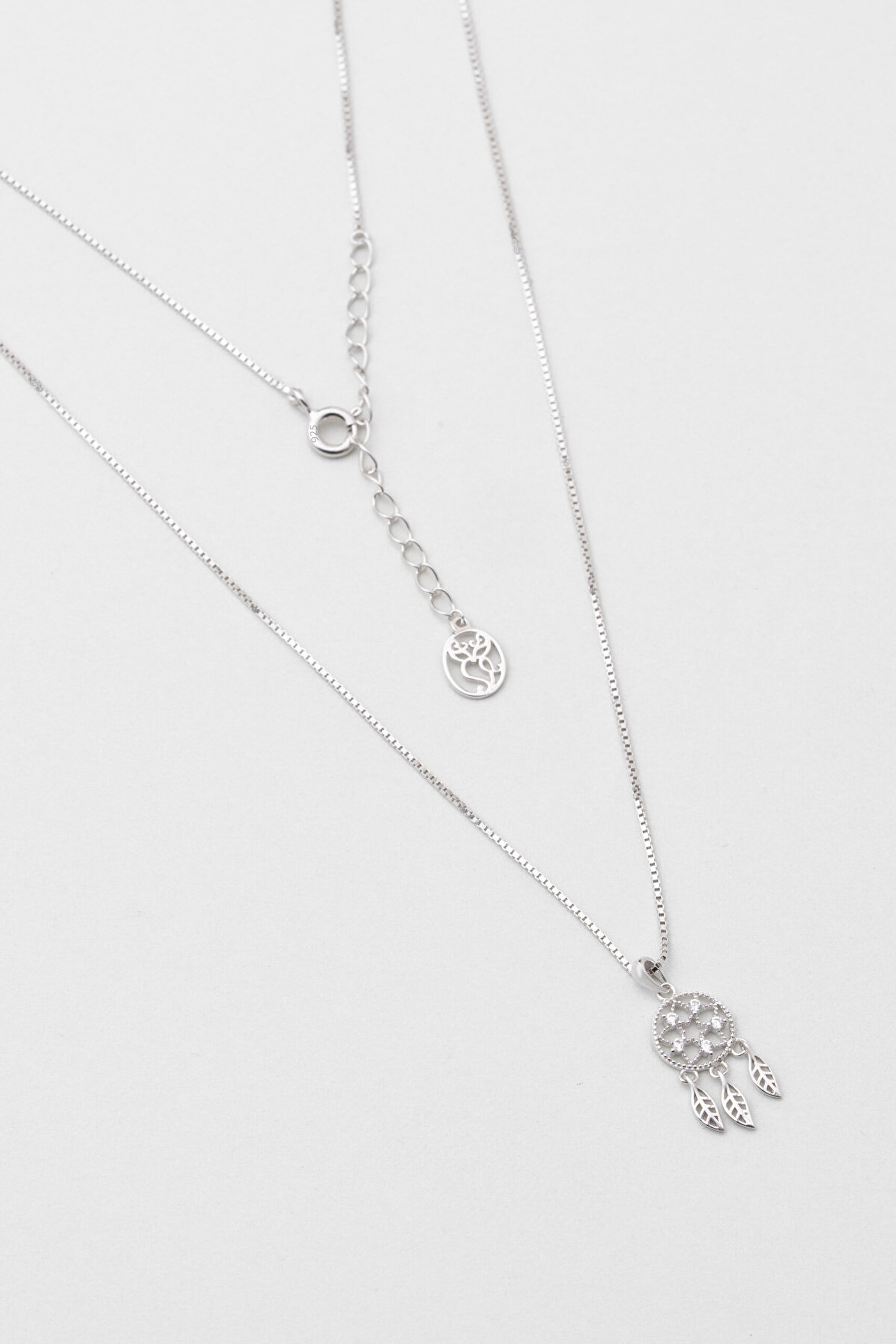 Düş Kapanı 18 Ayar Beyaz Altın Kaplama 45 Cm Gümüş Minimal Kolye - 0