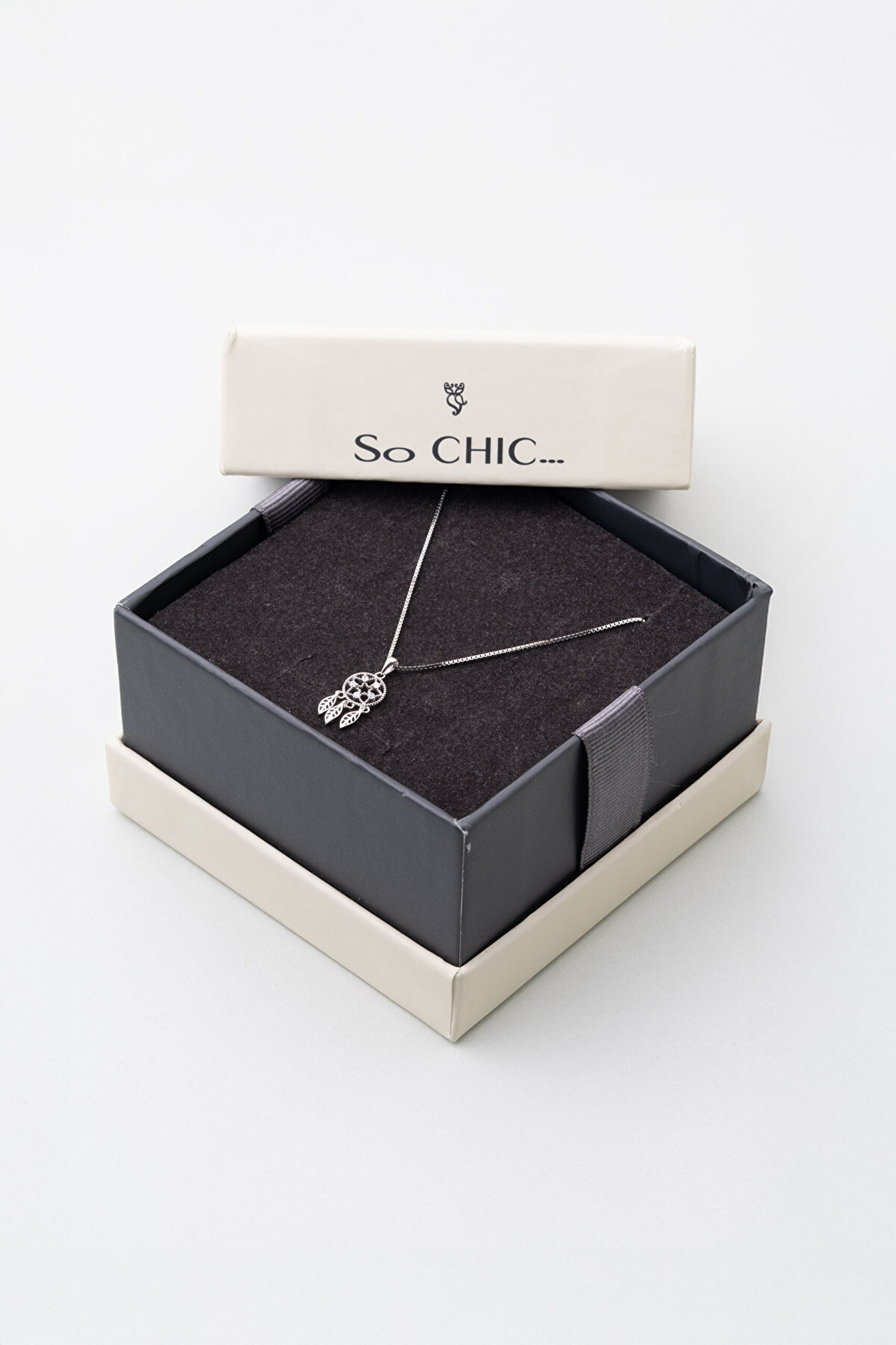 Düş Kapanı 18 Ayar Beyaz Altın Kaplama 45 Cm Gümüş Minimal Kolye - 4