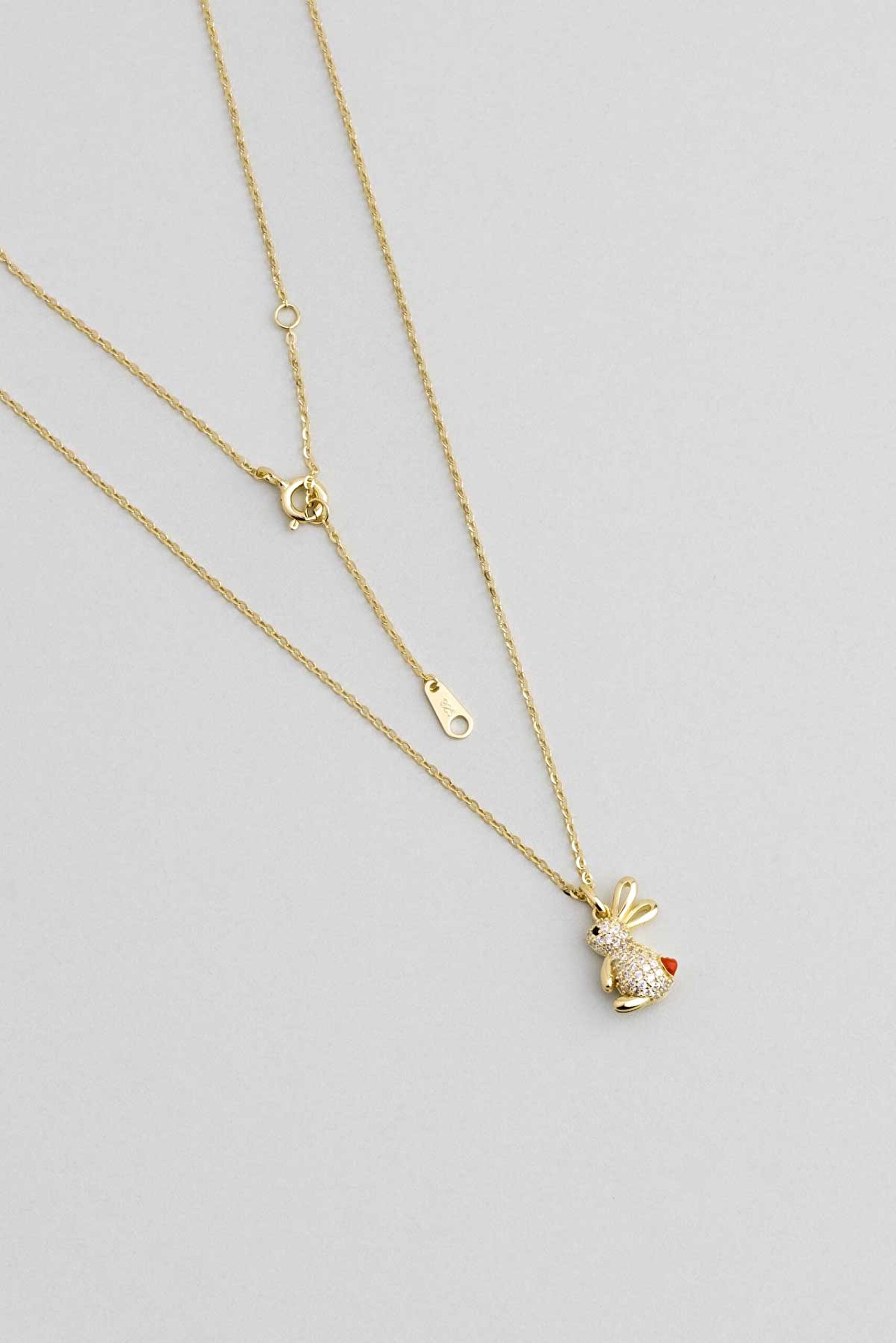 ⁠ Happy Bunny 18 Ayar Sarı Altın Kaplama 48 Cm Gümüş Minimal Kolye
_0}