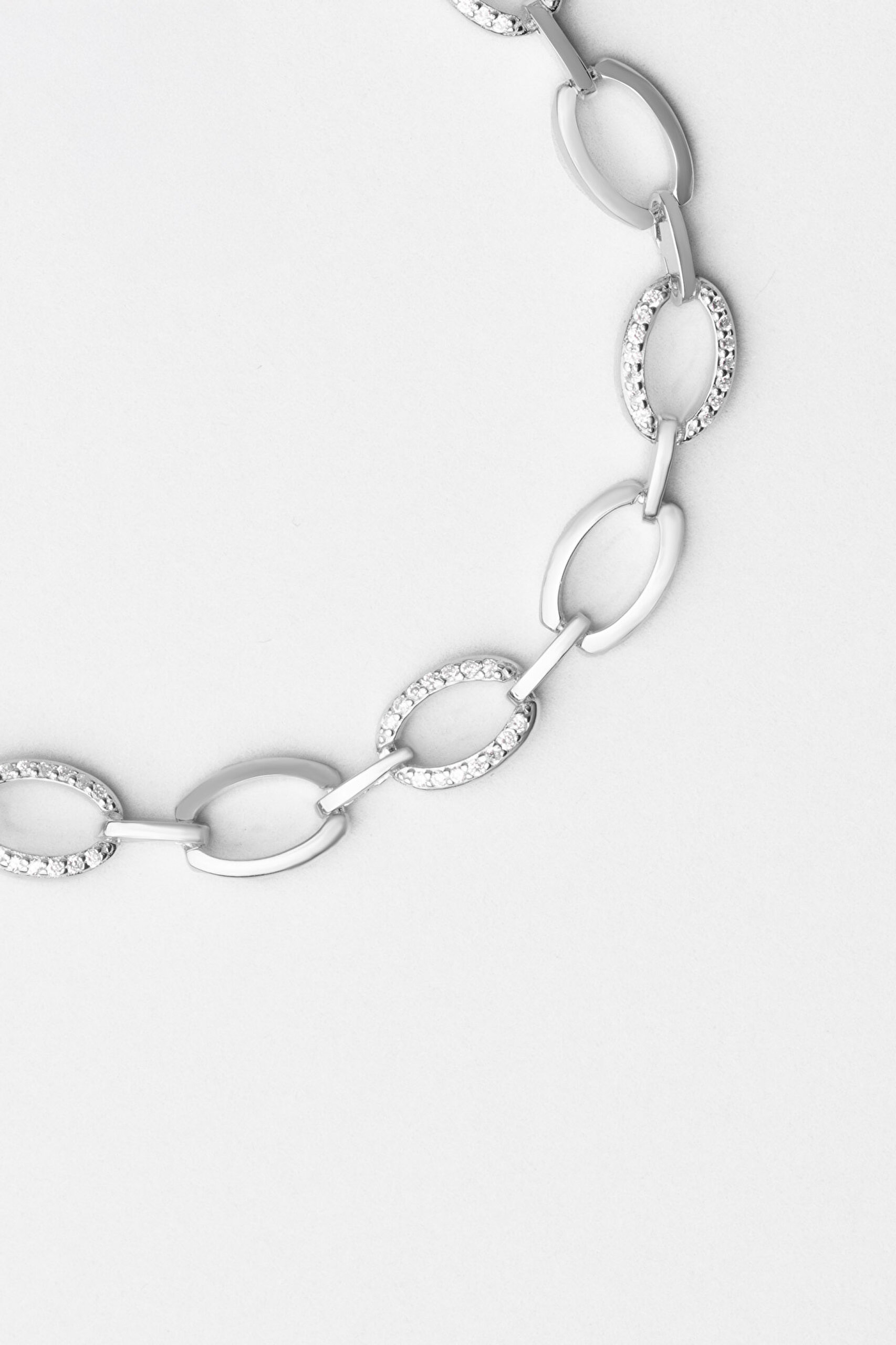 ⁠ Klasik 18 Ayar Beyaz Altın Kaplama 20 Cm Gümüş Zincir Bileklik_4}