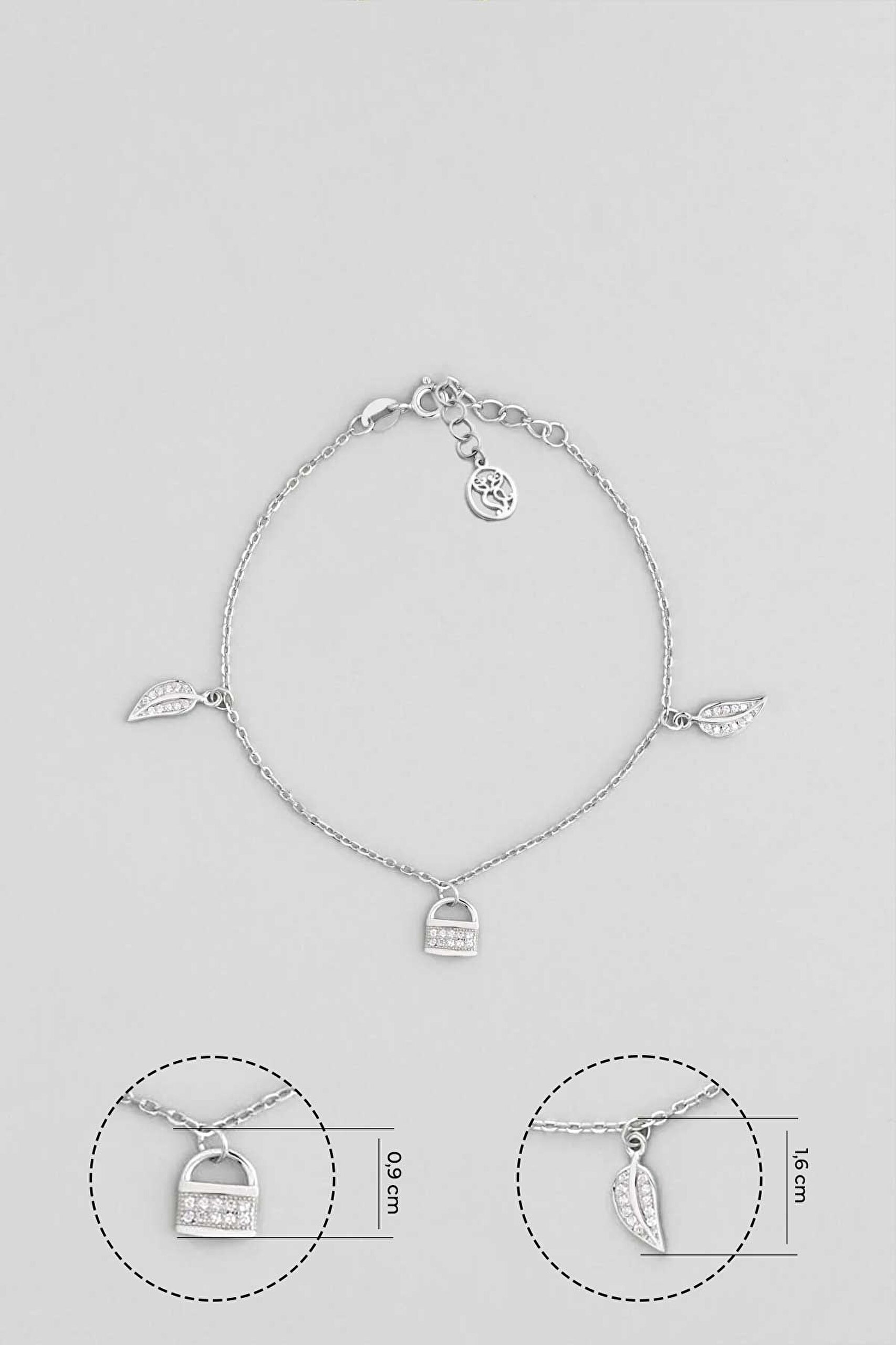 ⁠ Sonbahar Rüzgarı 18 Ayar Beyaz Altın Kaplama 20 Cm Gümüş Minimal Bileklik_2}