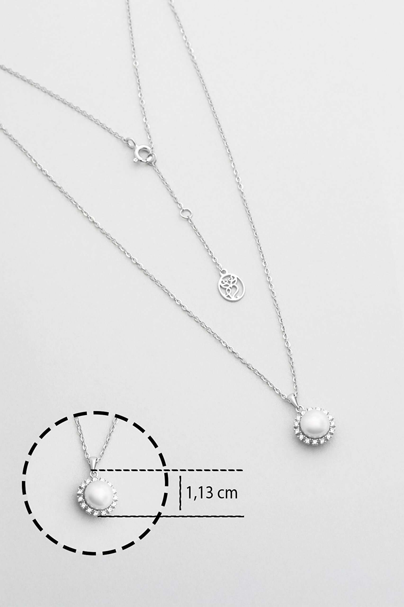 ⁠ Vintage İnci 18 Ayar Beyaz Altın Kaplama 45 Cm Gümüş Minimal Kolye_2}