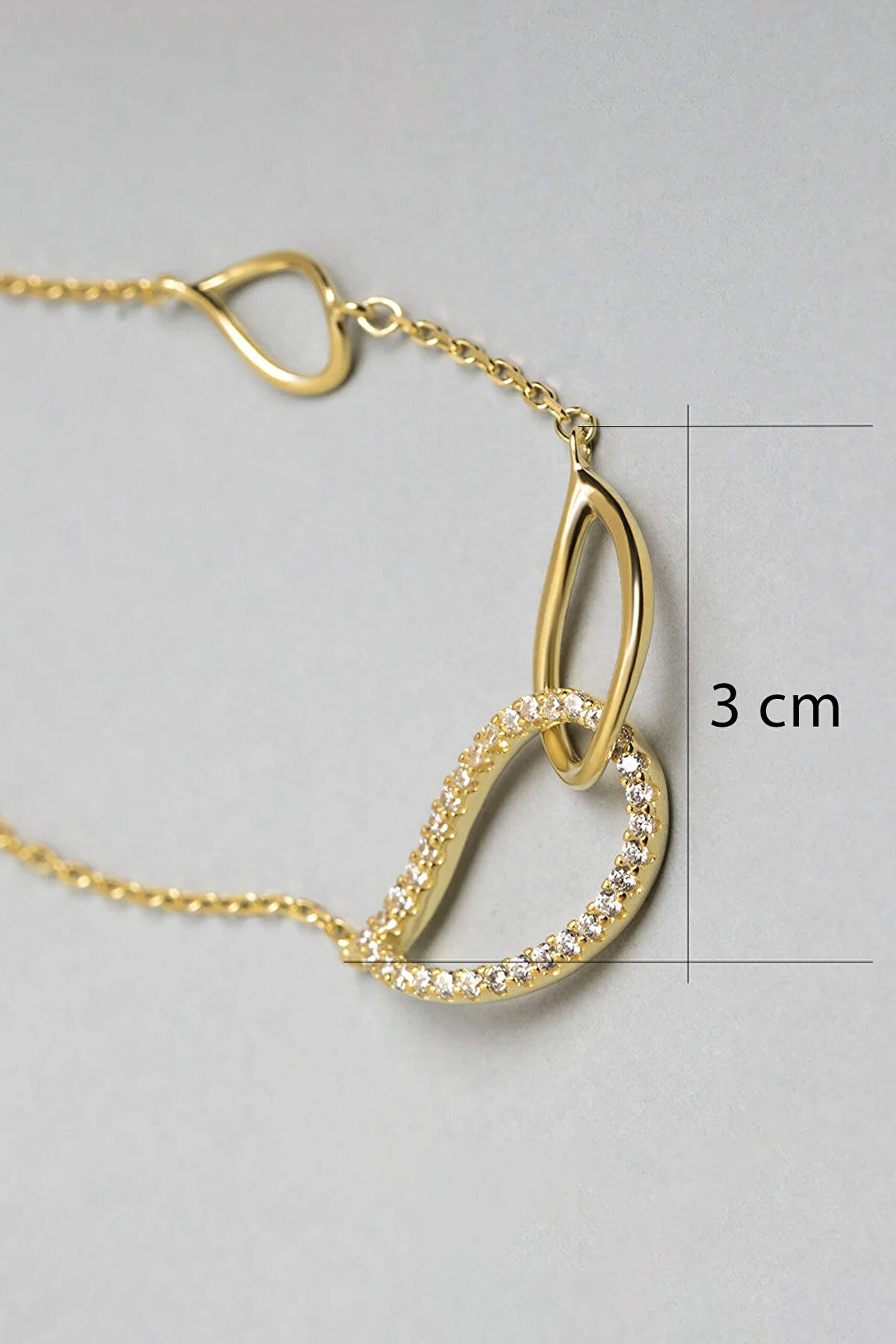 Minimal Tasarım 18 Ayar Sarı Altın Kaplama 18 Cm  Gümüş Zincir Bileklik - 2