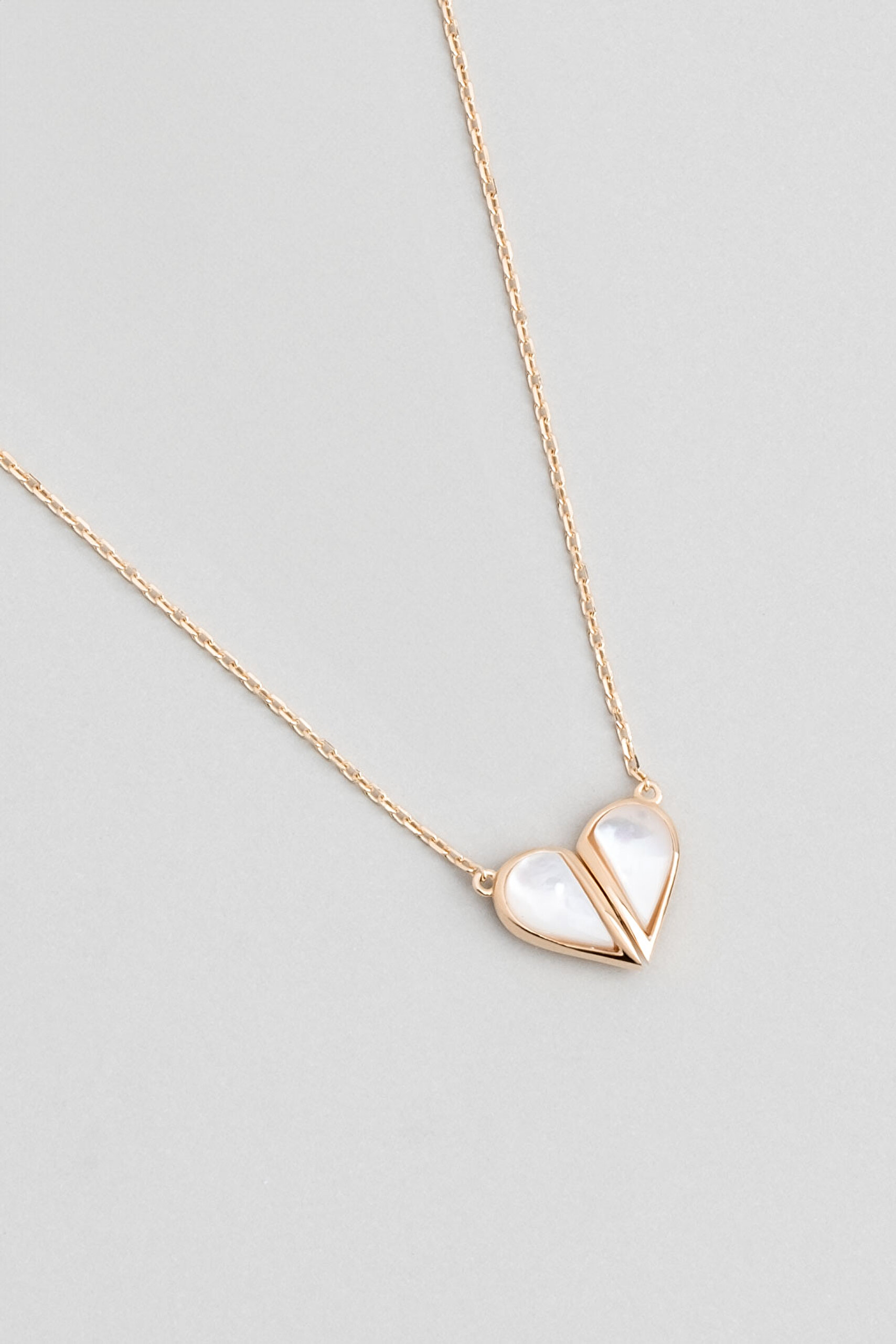 ⁠ Çift Desenli 18 Ayar Rose Altın Kaplama Gümüş Kalp Kolye_3}