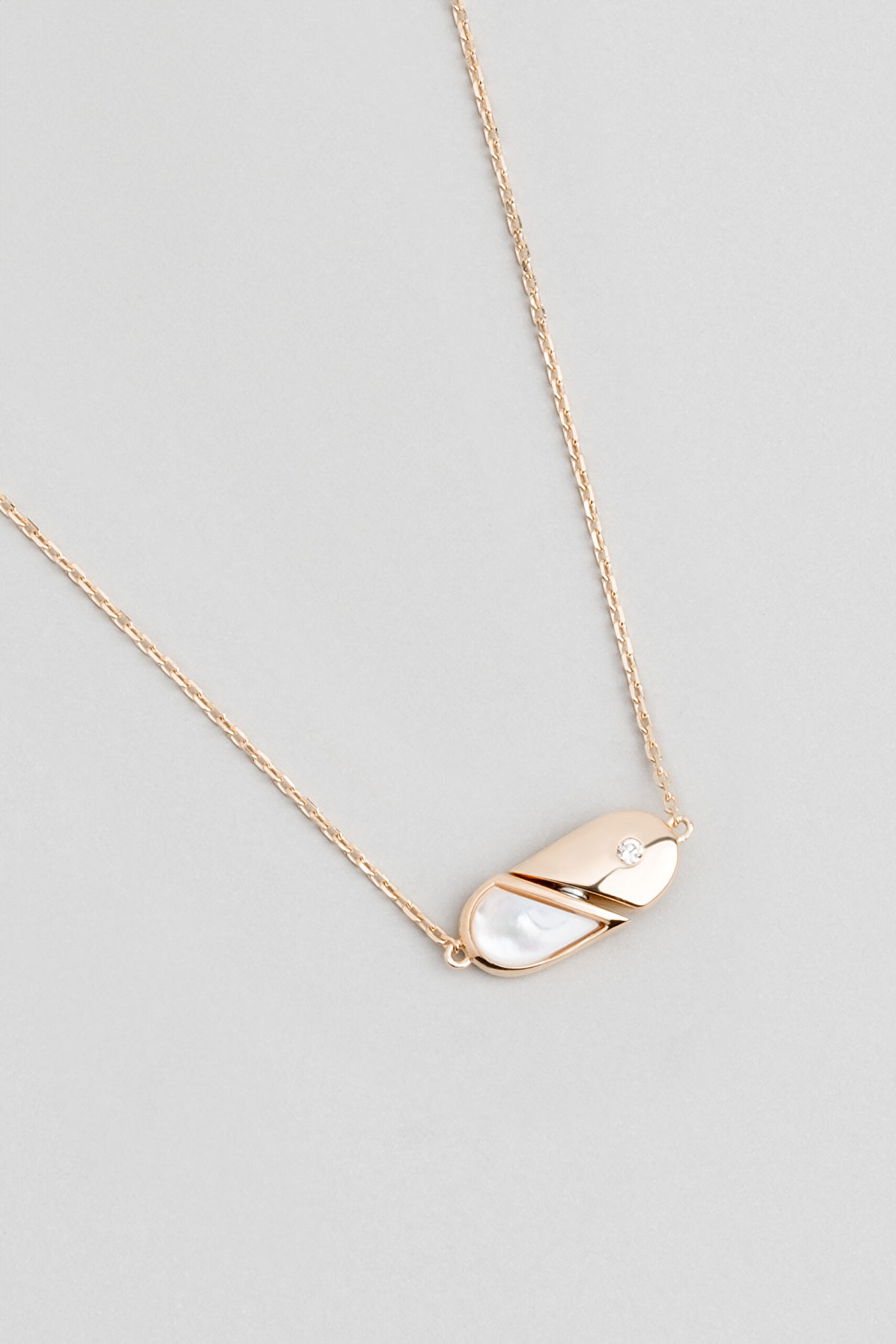 ⁠ Çift Desenli 18 Ayar Rose Altın Kaplama Gümüş Kalp Kolye_1}