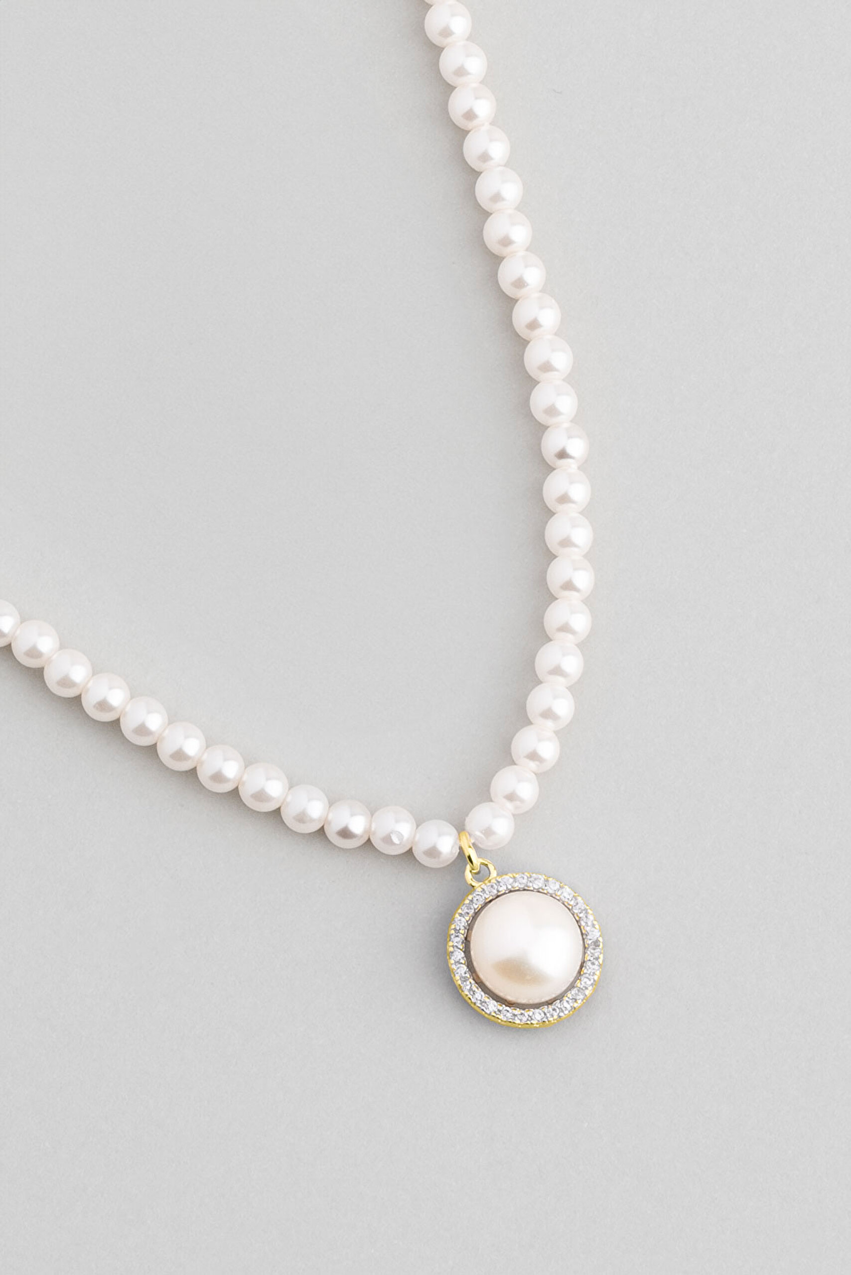 ⁠ Vintage İnci 18 Ayar Sarı Altın Kaplama 39 Cm  Gümüş Minimal Kolye_3}