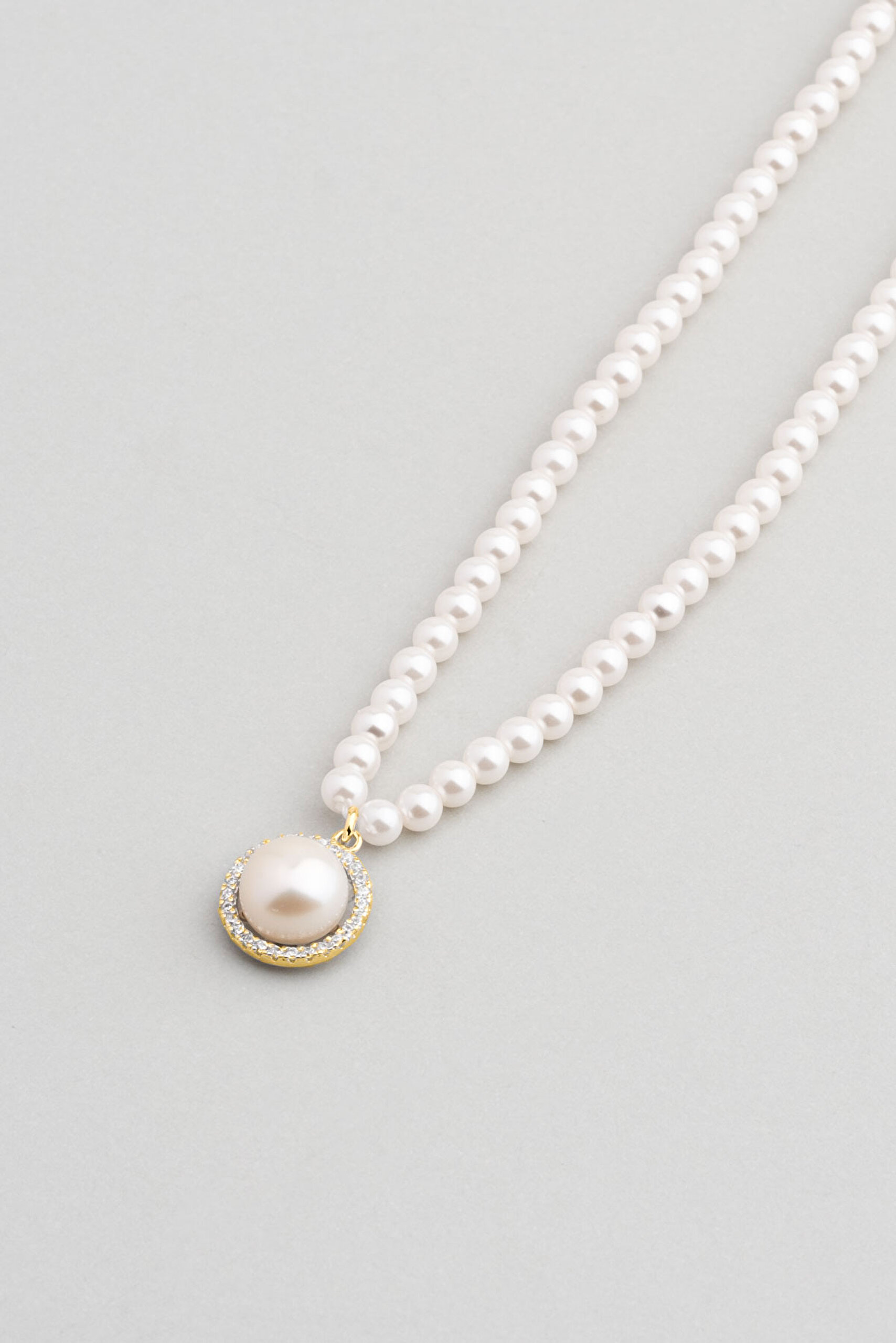 ⁠ Vintage İnci 18 Ayar Sarı Altın Kaplama 39 Cm  Gümüş Minimal Kolye_1}