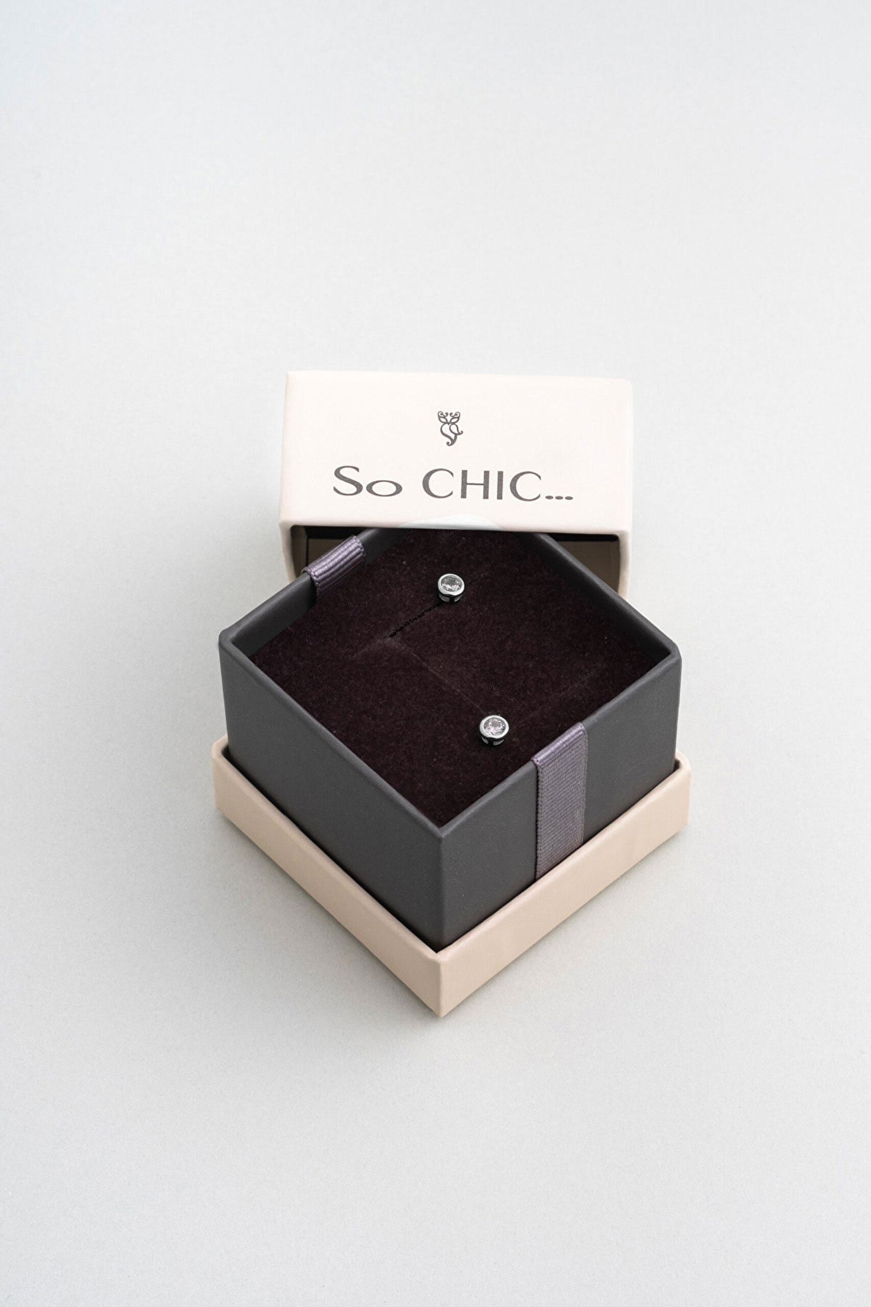 ⁠ Tektaş 18 Ayar Beyaz Altın Kaplama Unisex Gümüş Küpe_6}