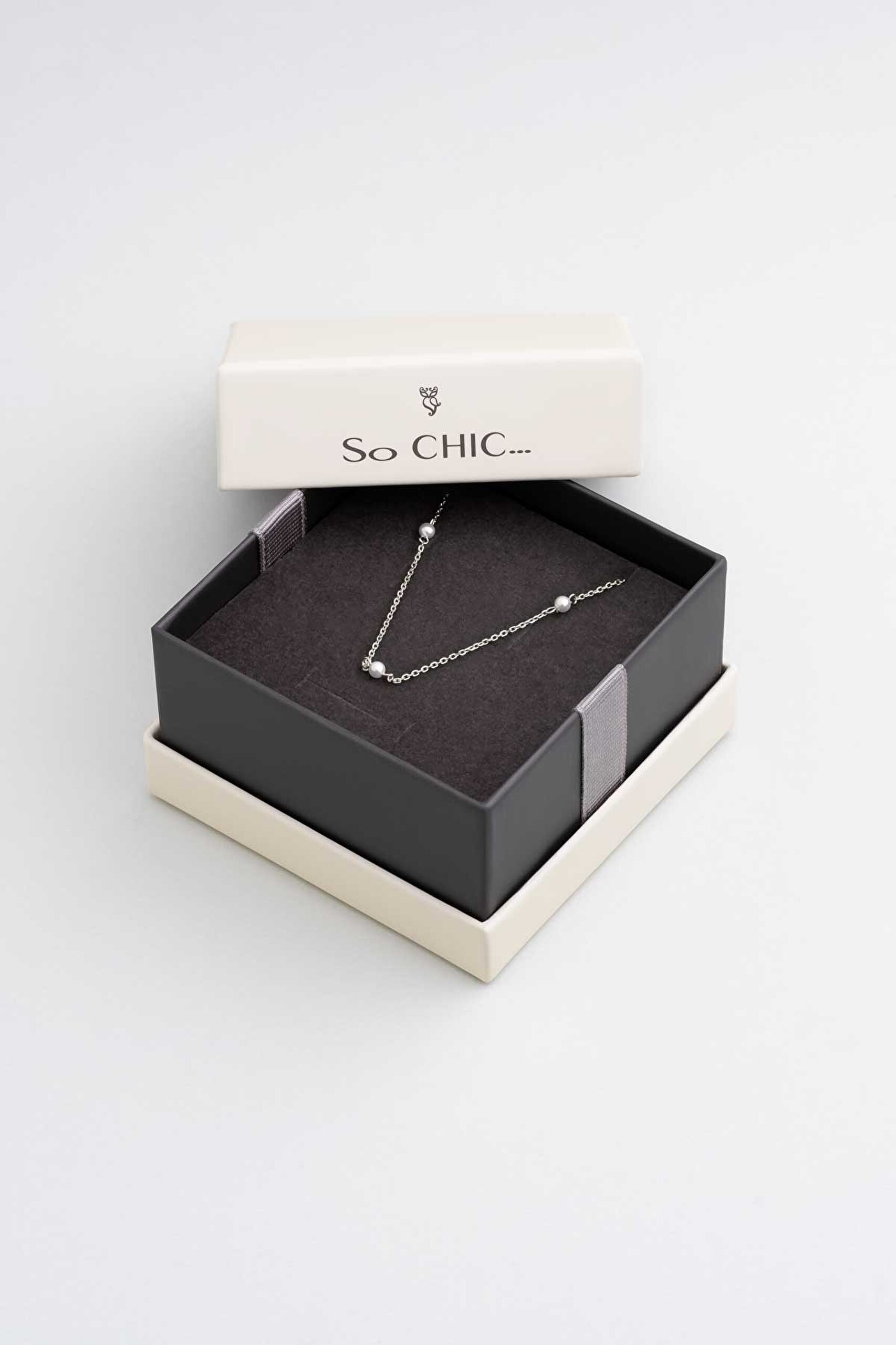 ⁠ İnci Taşlı 18 Ayar Beyaz Altın Kaplama 45 Cm Gümüş Zincir Kolye_3}