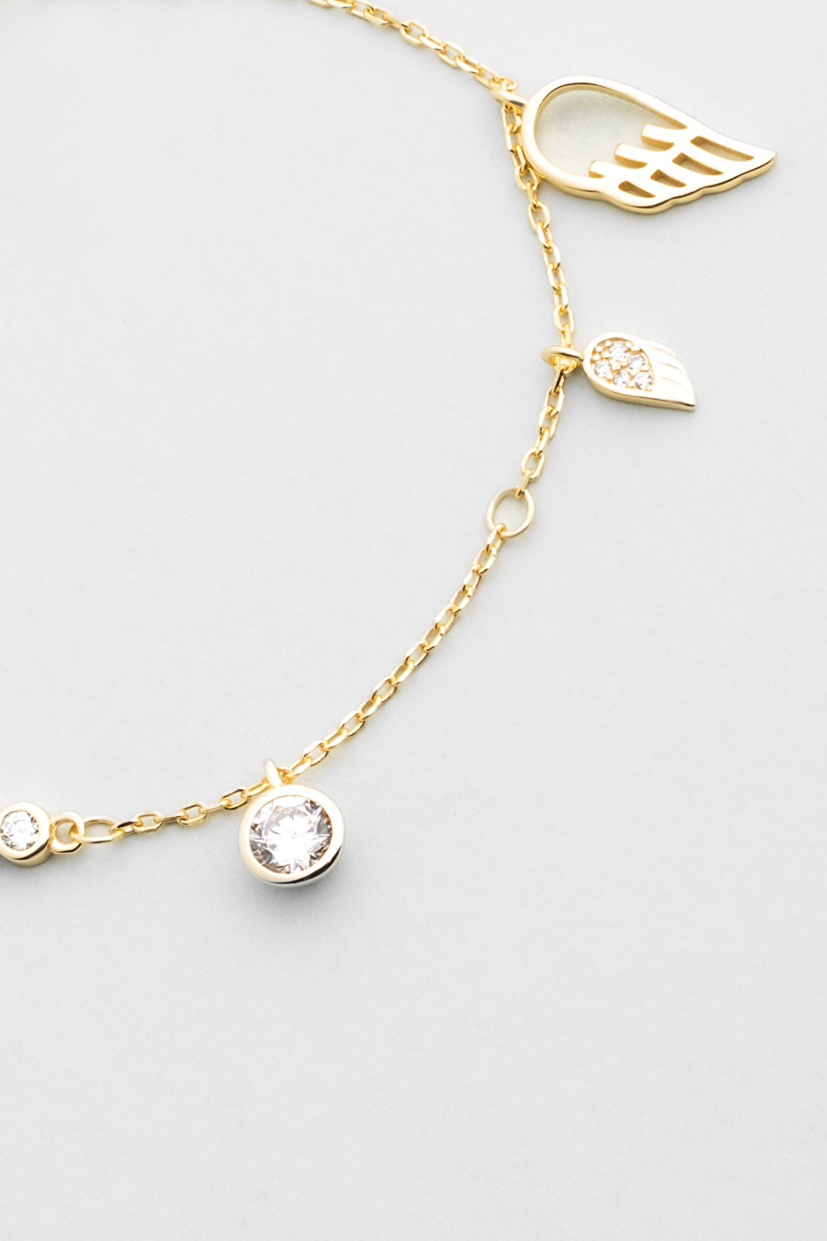 ⁠ Melek Kanadı 18 Ayar Sarı Altın Kaplama 20 Cm Gümüş Minimal Bileklik_4}