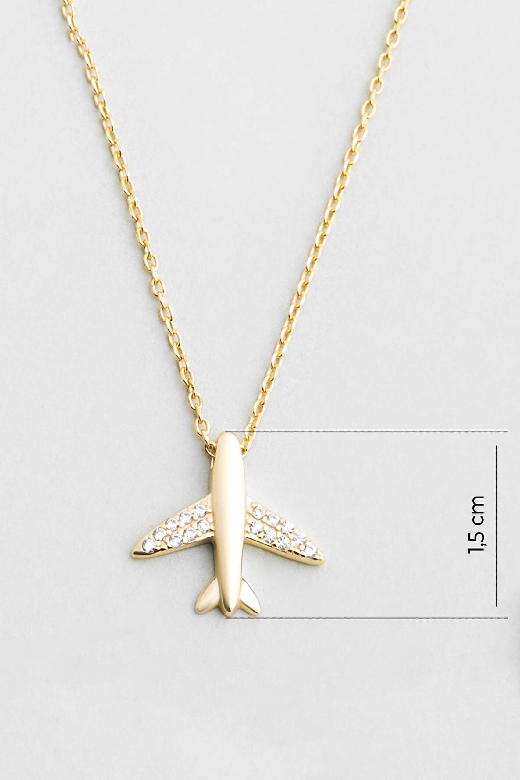 ⁠ Sky Manifest 18 Ayar Sarı Altın Kaplama 45 Cm  Gümüş Minimal Kolye_2}