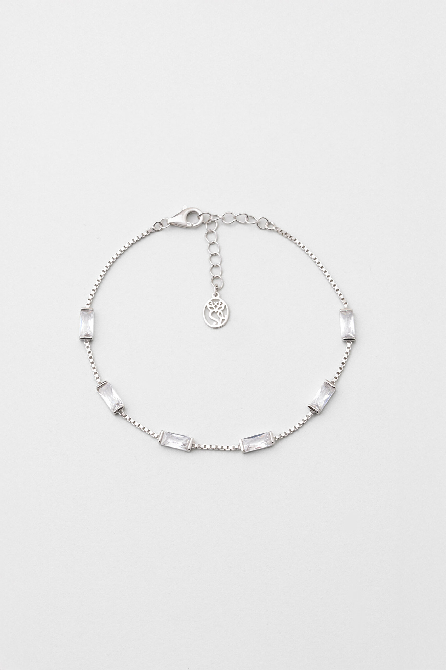 ⁠ Berrak Güzellik 18 Ayar Beyaz Altın Kaplama Gümüş Bileklik_0}