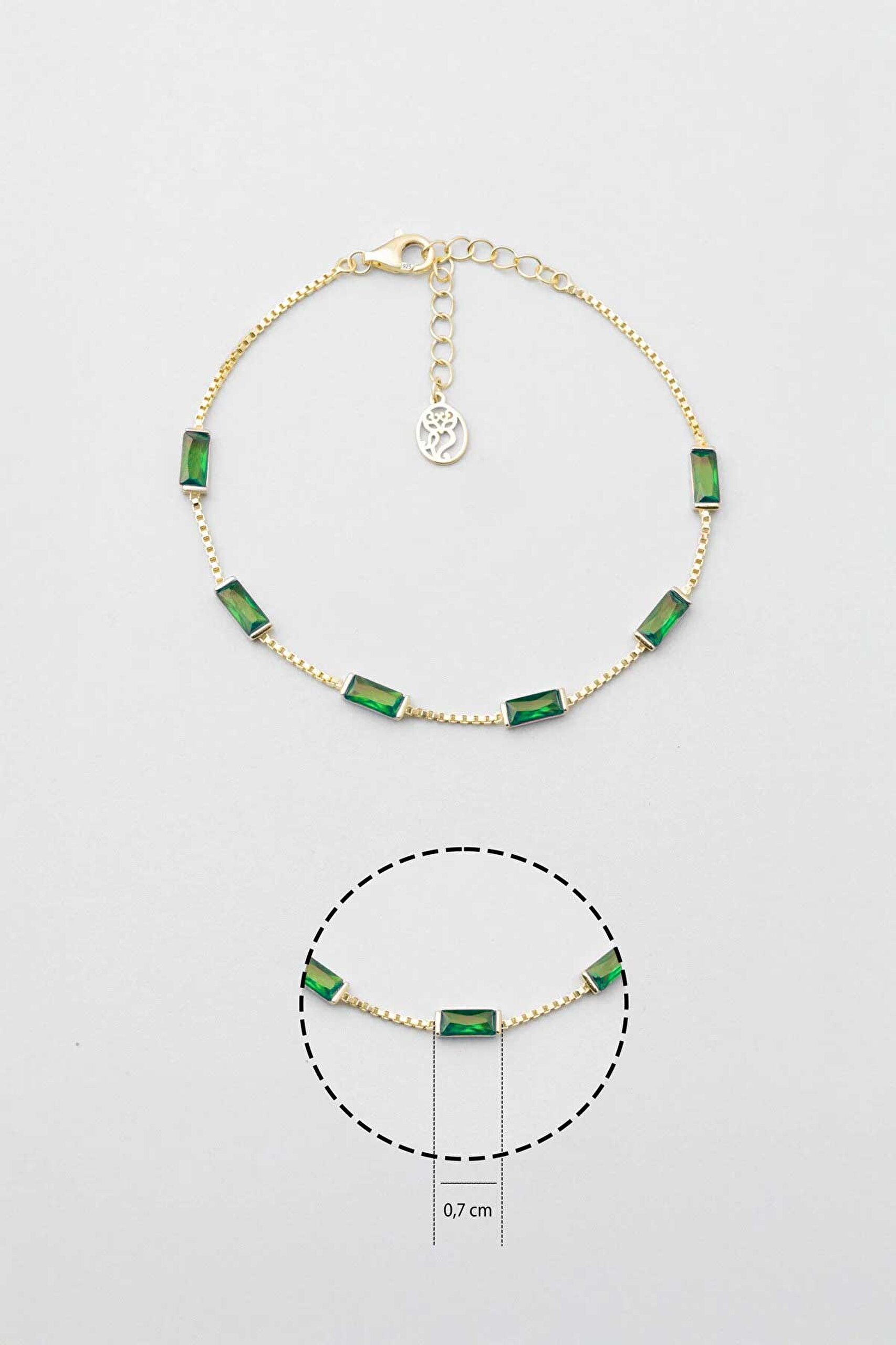 ⁠ Berrak Güzellik 18 Ayar Sarı Altın Kaplama Gümüş Bileklik_2}