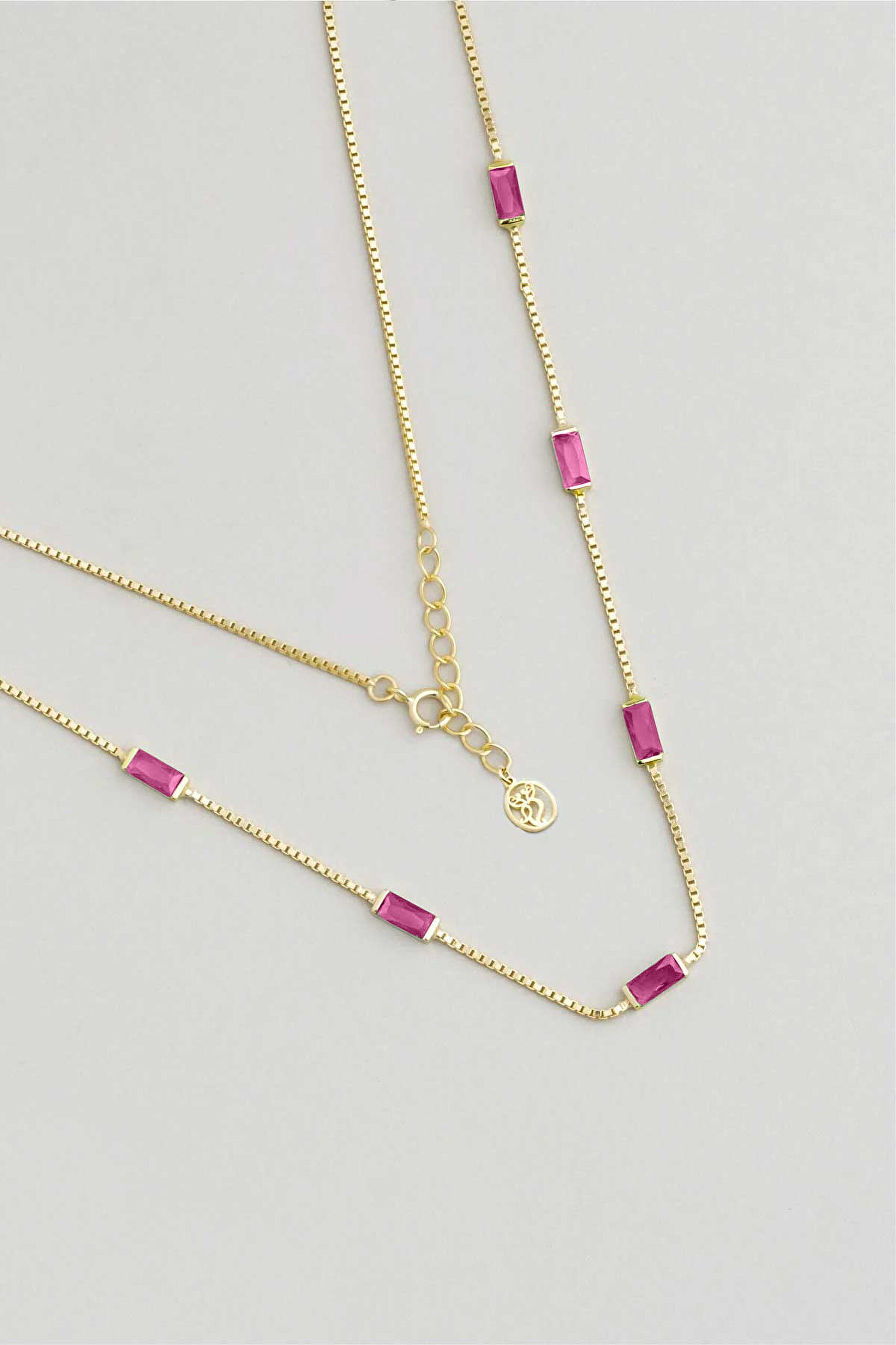 ⁠ Berrak Güzellik  18 Ayar Sarı Altın Kaplama 45 Cm Gümüş Kolye_0}