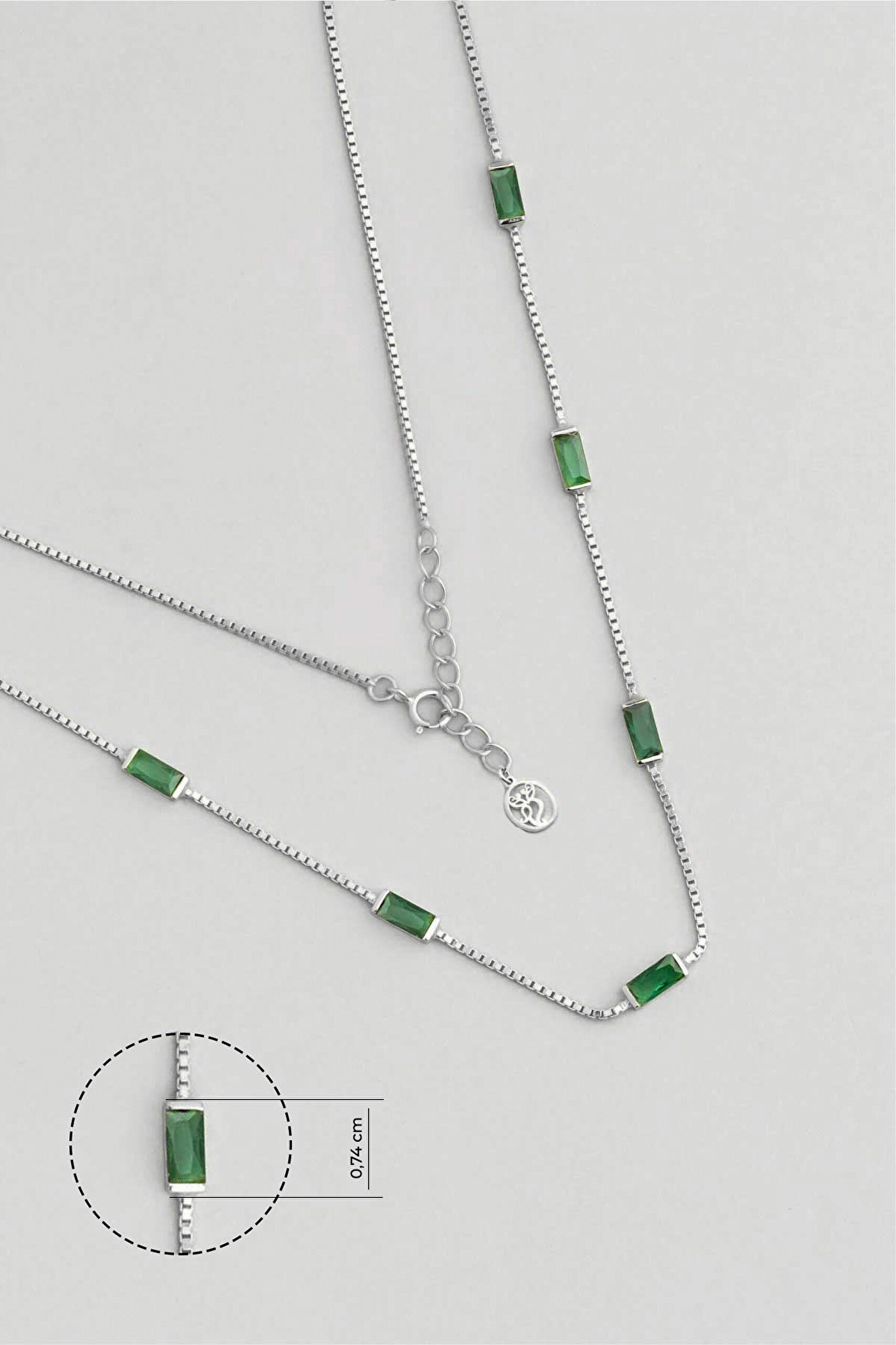 ⁠ Berrak Güzellik  18 Ayar Beyaz Altın Kaplama 45 Cm Gümüş Kolye_2}