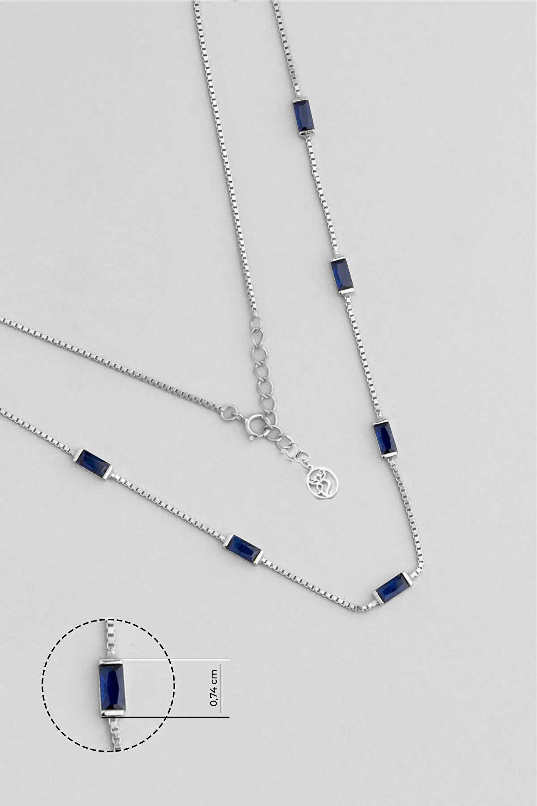 ⁠ Berrak Güzellik  18 Ayar Beyaz Altın Kaplama 45 Cm Gümüş Kolye_2}