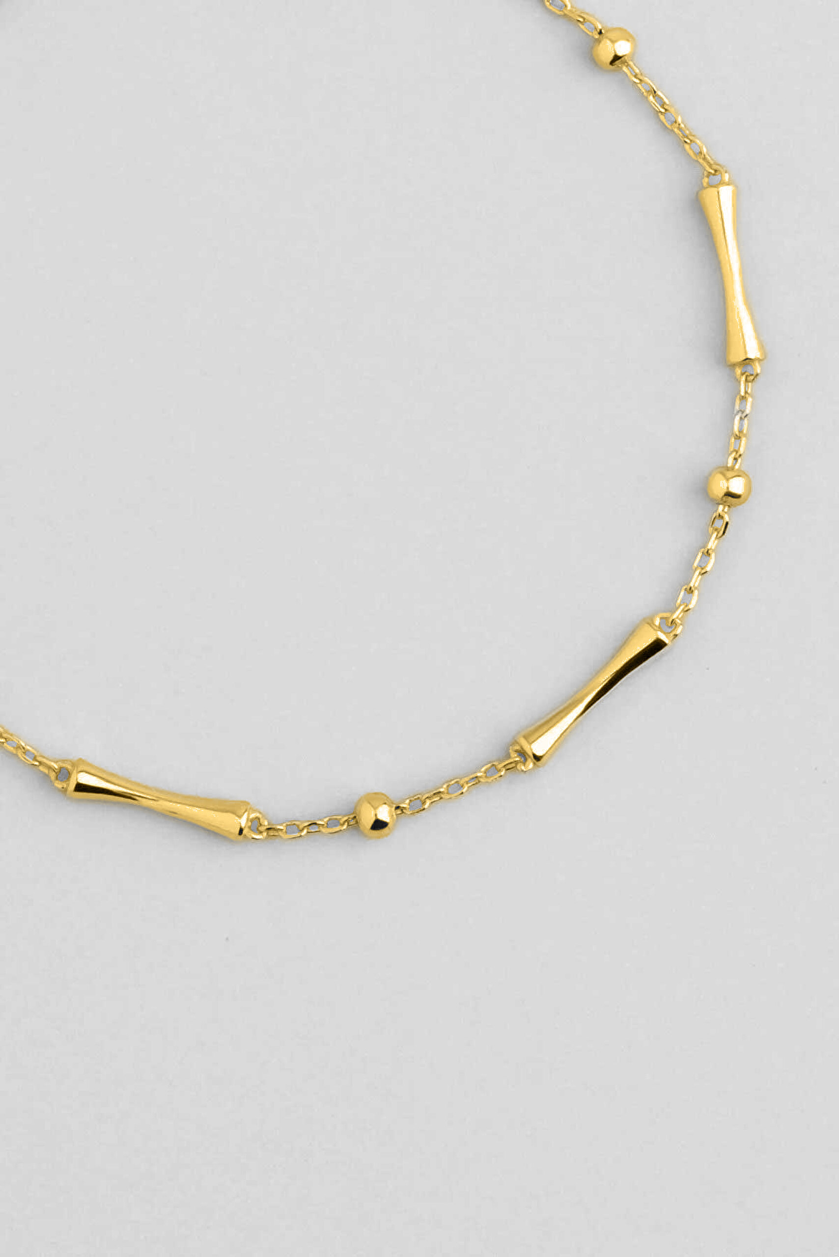 ⁠ Minimal Tasarım 18 Ayar Sarı Altın Kaplama 19 Cm Gümüş Minimal Bileklik_4}