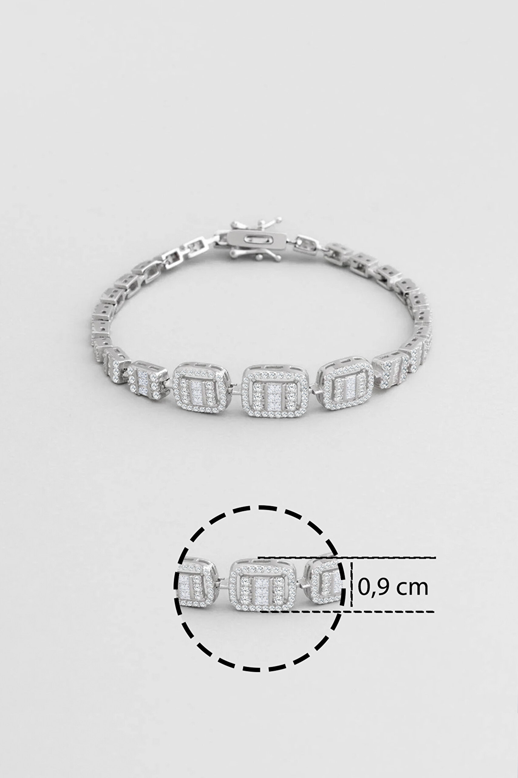 ⁠ Baget Rüzgarı 18 Ayar Beyaz Altın Kaplama Gümüş Bileklik_2}