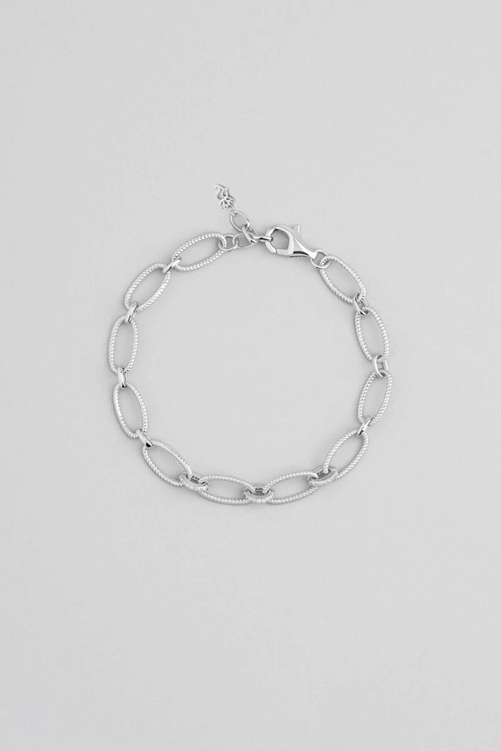 Beyaz Taşlı 18 Ayar Beyaz Altın Kaplama 20 Cm Gümüş Zincir Bileklik - 0