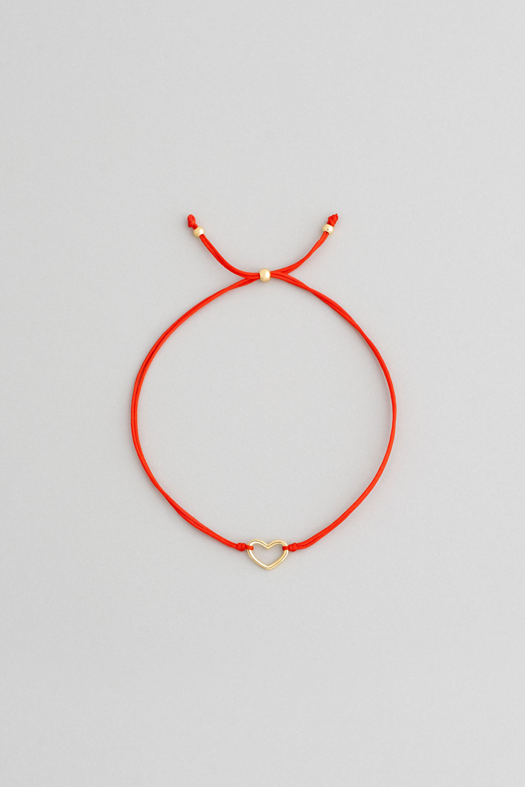 Minimal Kalp 18 Ayar Sarı Altın Kaplama Ayarlanabilir Gümüş Arkadaş Bilekliği