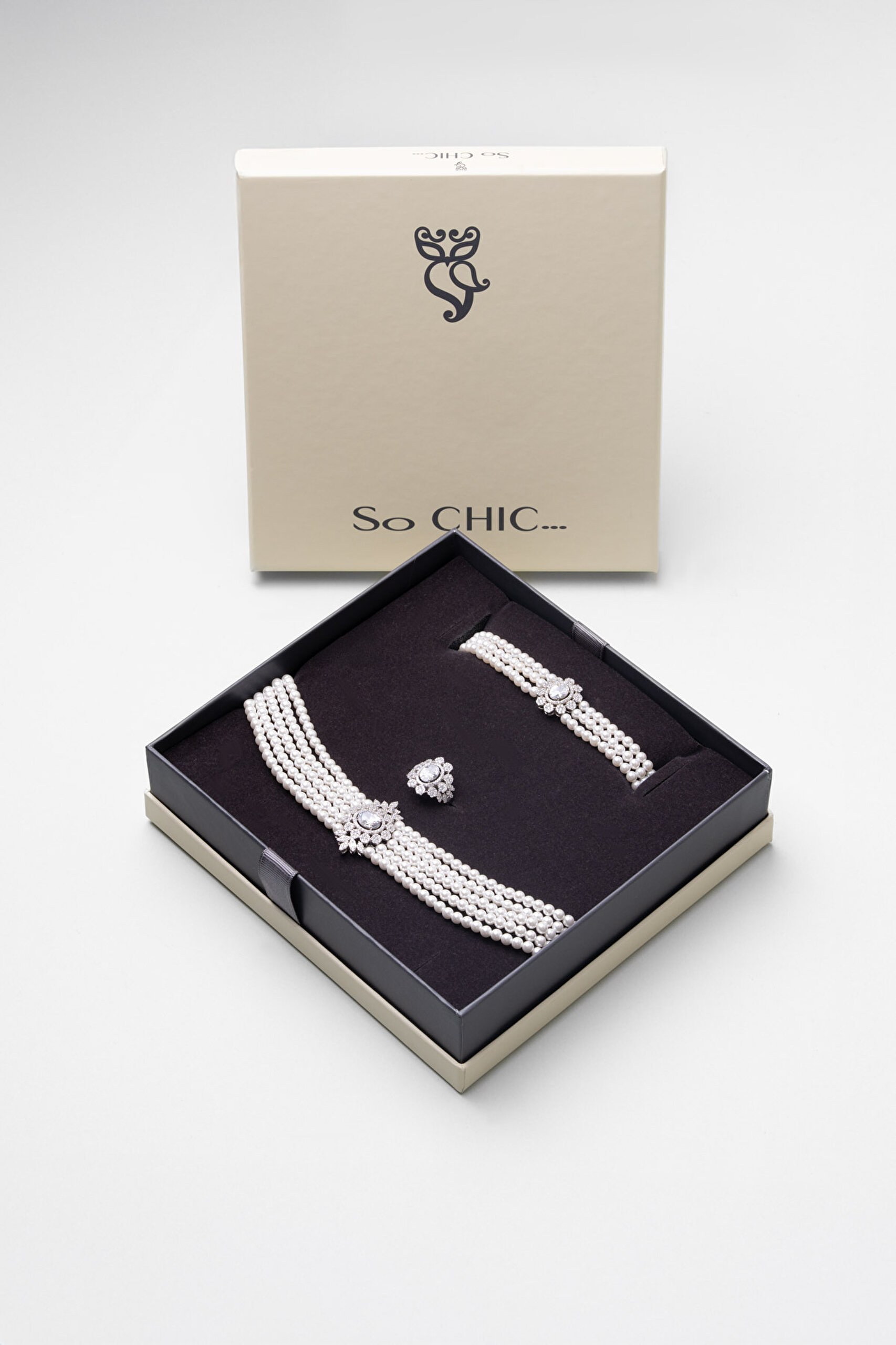 ⁠ Diana 18 Ayar Beyaz Altın Kaplama 38 Cm Gümüş Choker Gerdanlık_6}