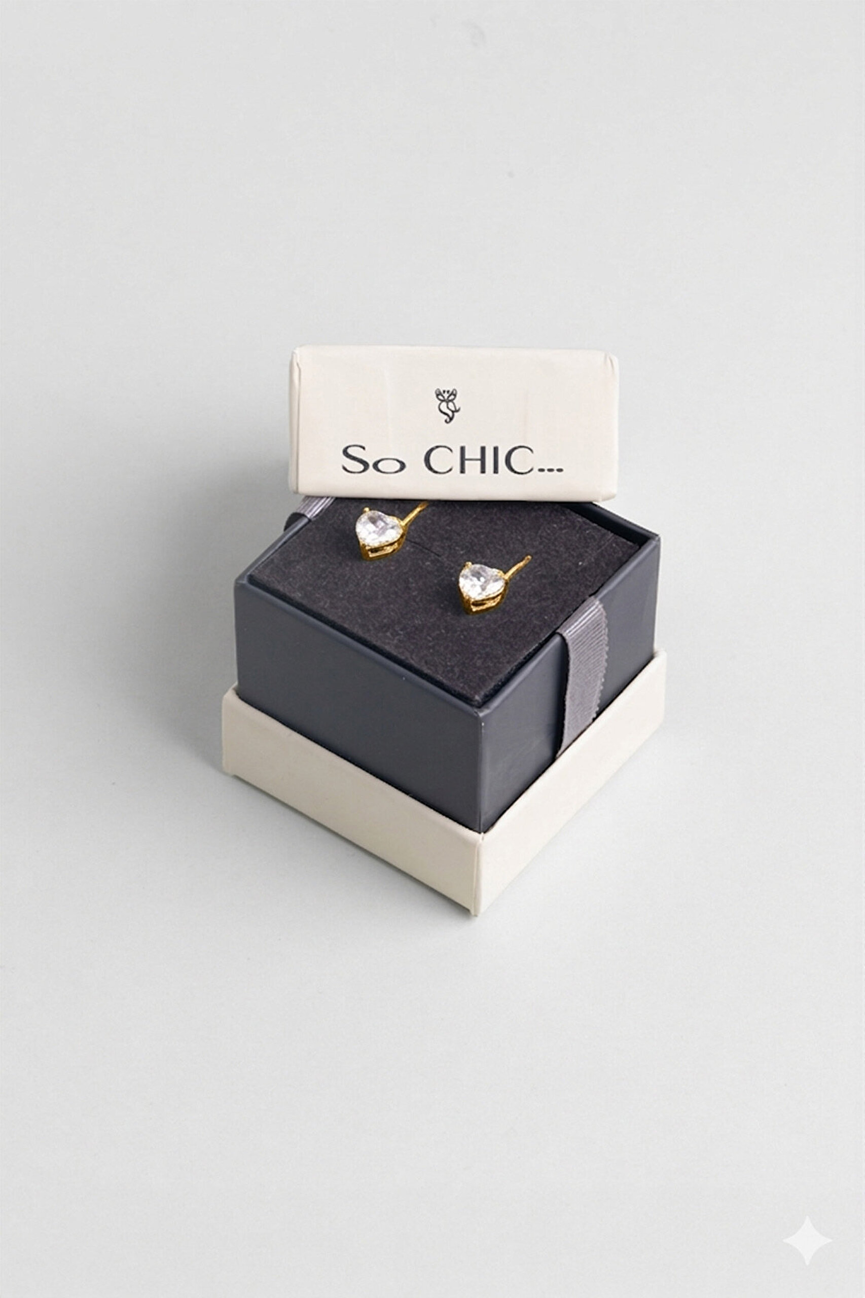 Tektaş 18 Ayar Sarı Altın Kaplama Gümüş Kalp Küpe - 4