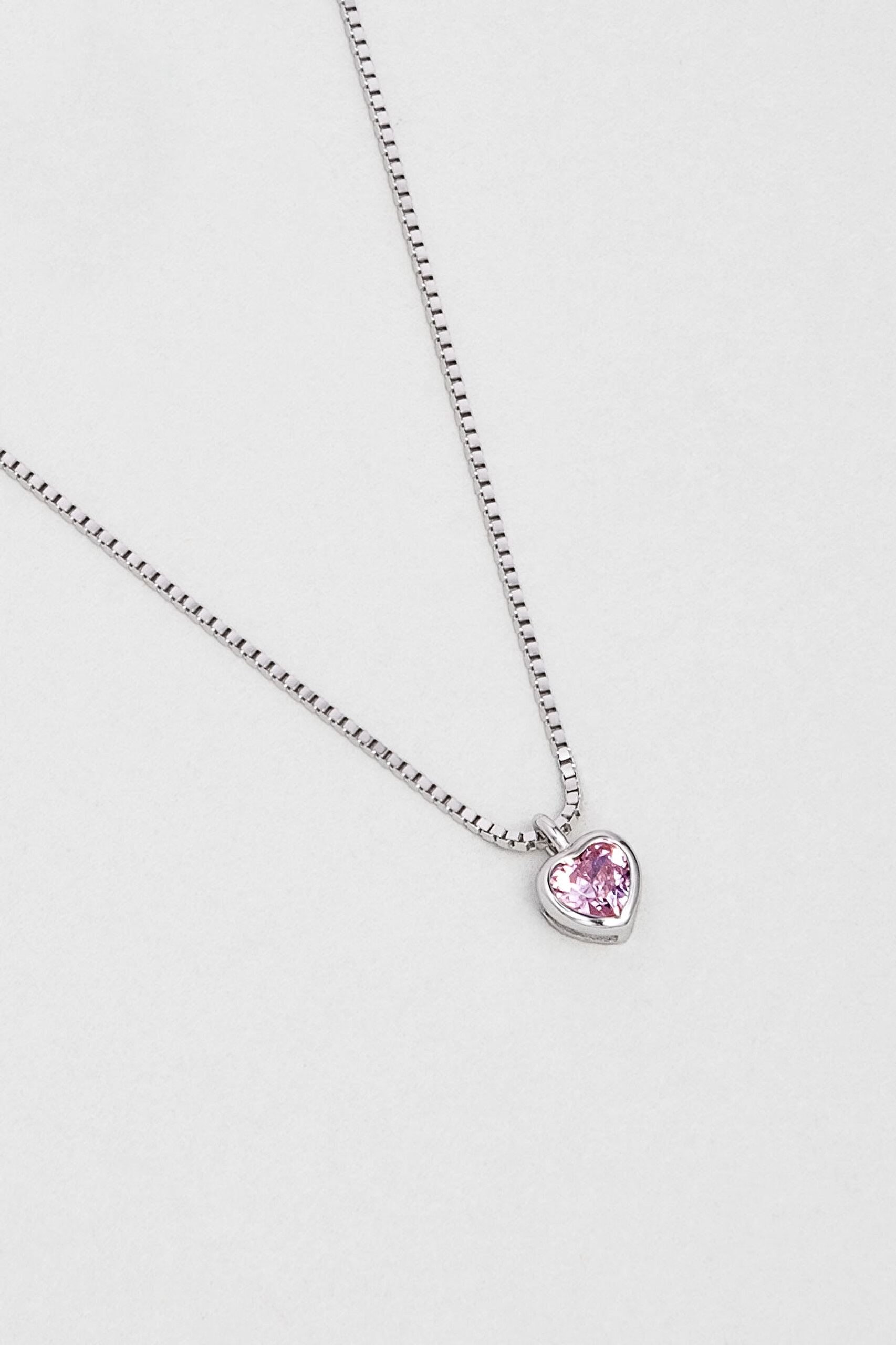 ⁠ Romantik Aşk 18 Ayar Beyaz Altın Kaplama 43 Cm Gümüş Kalp Kolye_4}