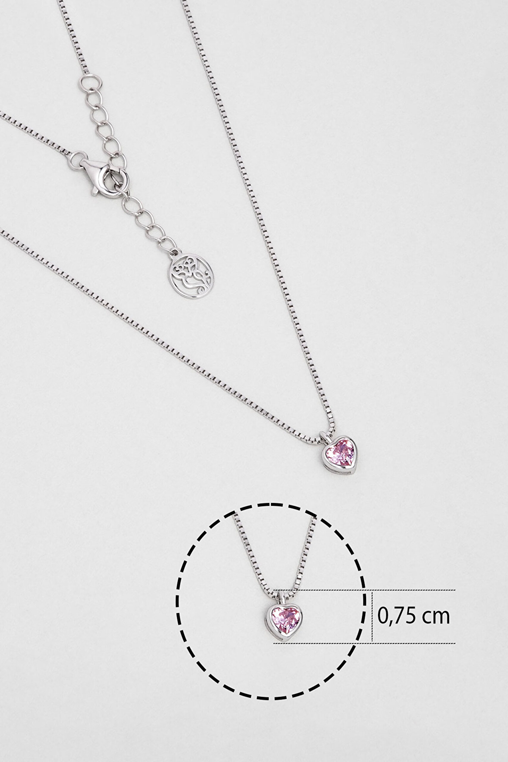 ⁠ Romantik Aşk 18 Ayar Beyaz Altın Kaplama 43 Cm Gümüş Kalp Kolye_2}