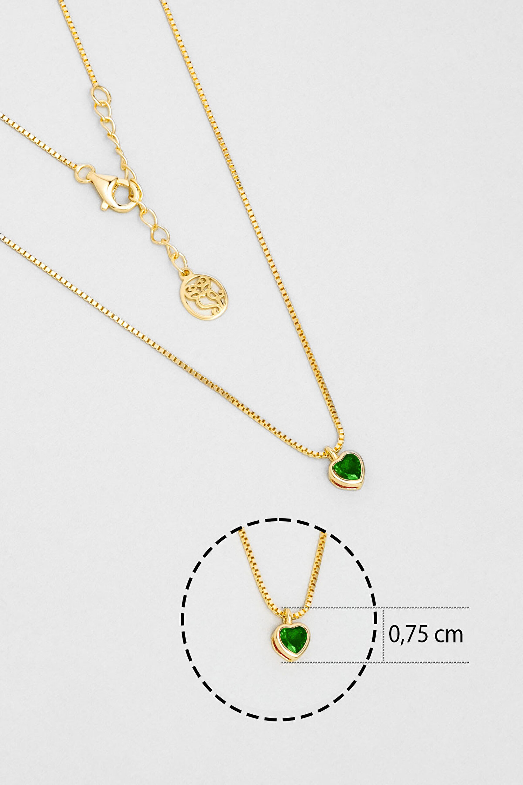 ⁠ Romantik Aşk 18 Ayar Sarı Altın Kaplama 43 Cm Gümüş Kalp Kolye_2}