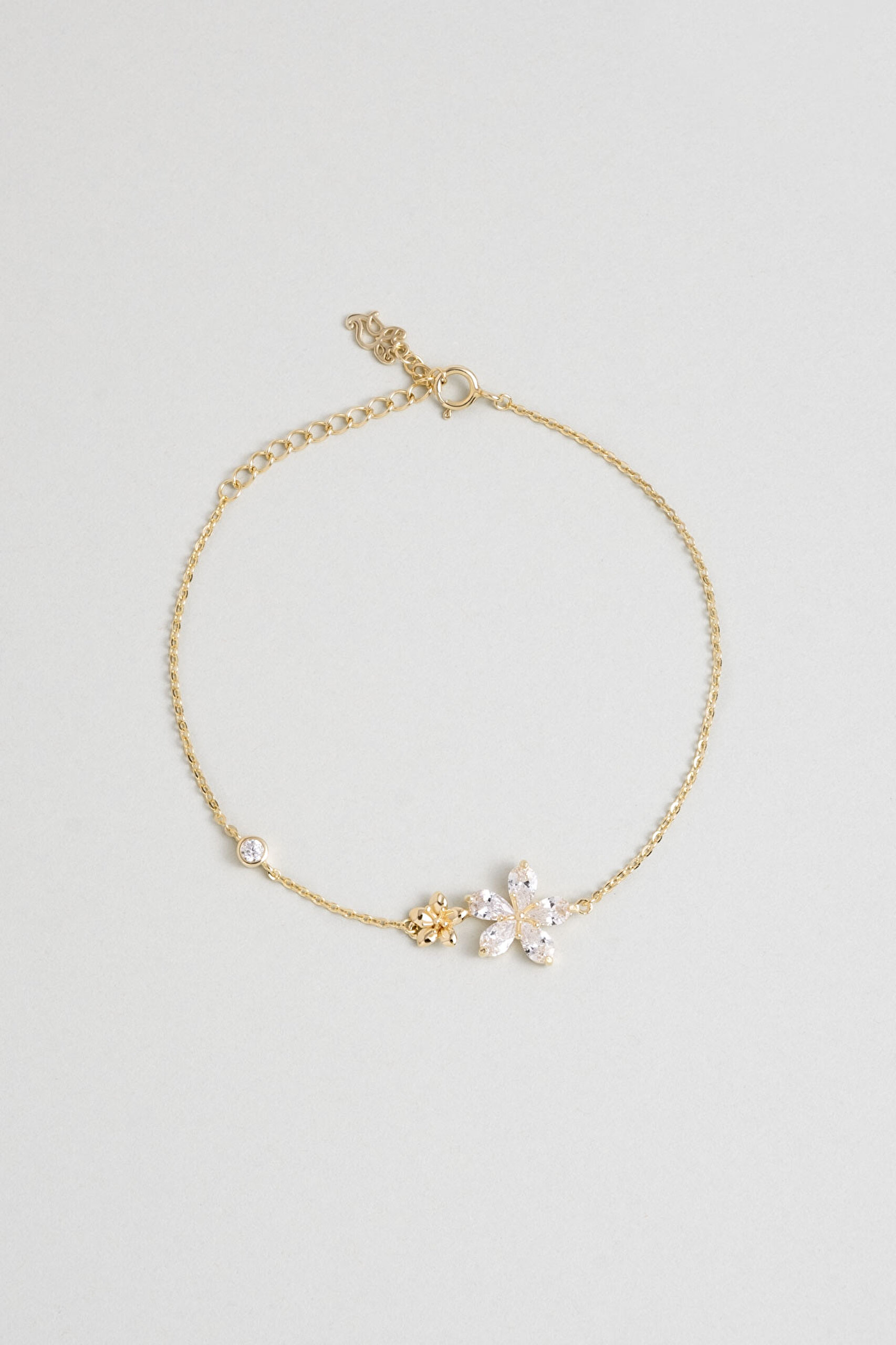 ⁠ Gelincik 18 Ayar Sarı Altın Kaplama 19 Cm Gümüş Bileklik_0}