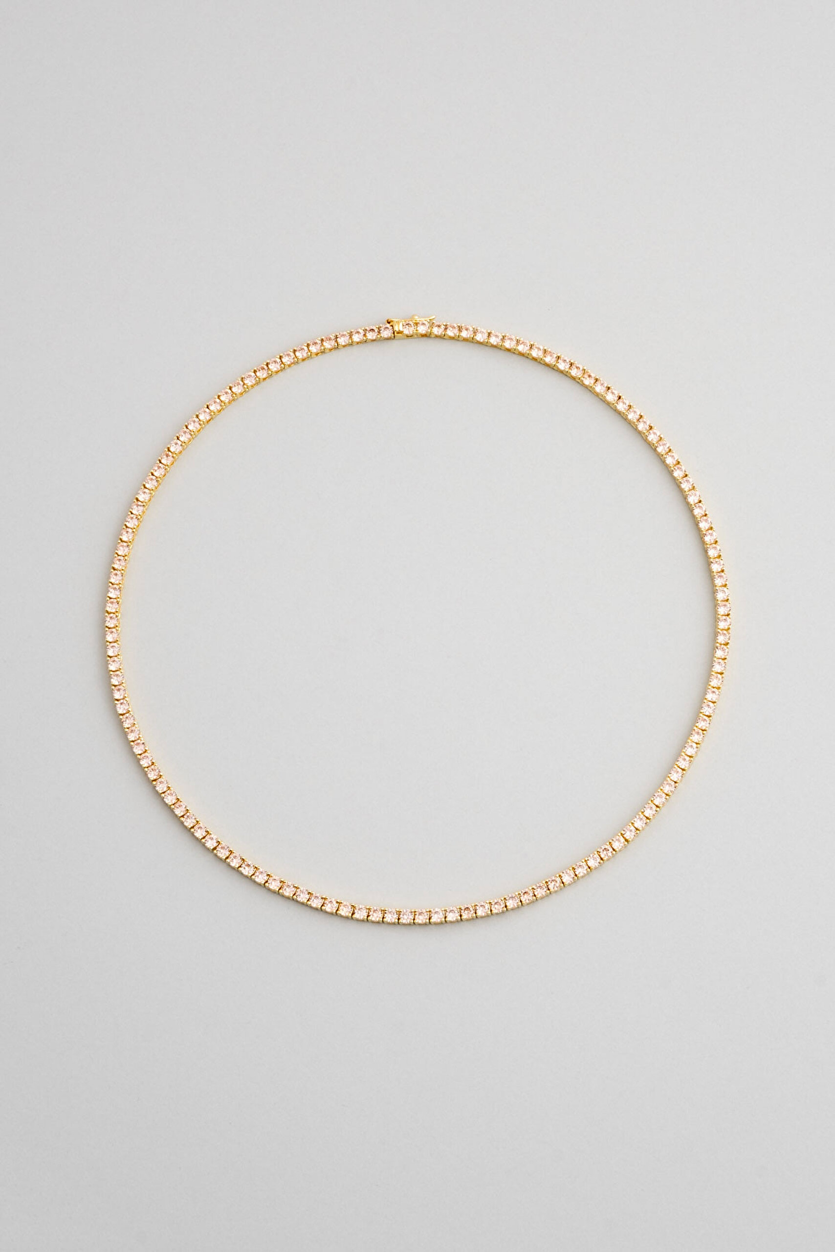 ⁠ Sarı Taşlı 18 Ayar Sarı Altın Kaplama 42 Cm Gümüş Su Yolu Kolye_0}