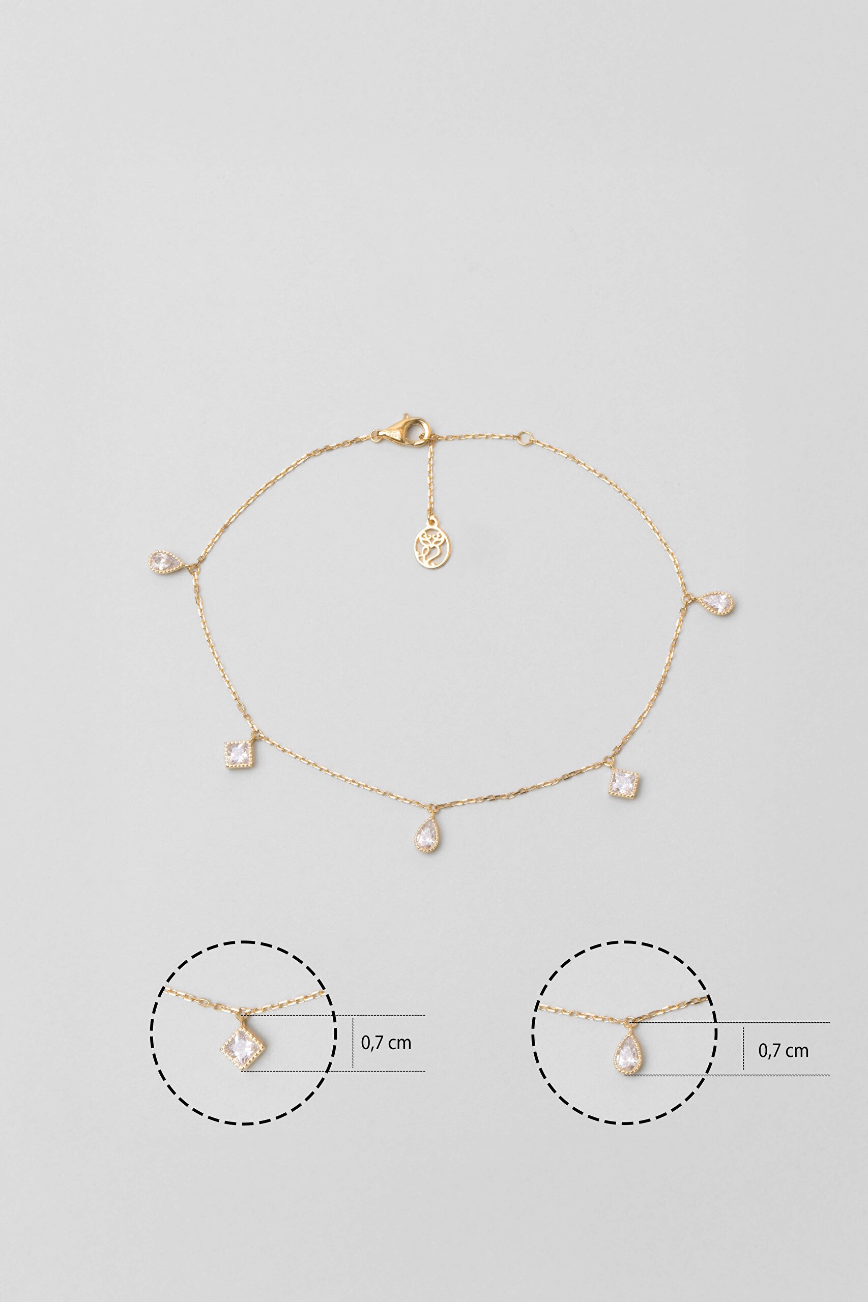 ⁠ Minimal Işıltı 18 Ayar Sarı Altın Kaplama 26 Cm Gümüş Hal Hal_2}