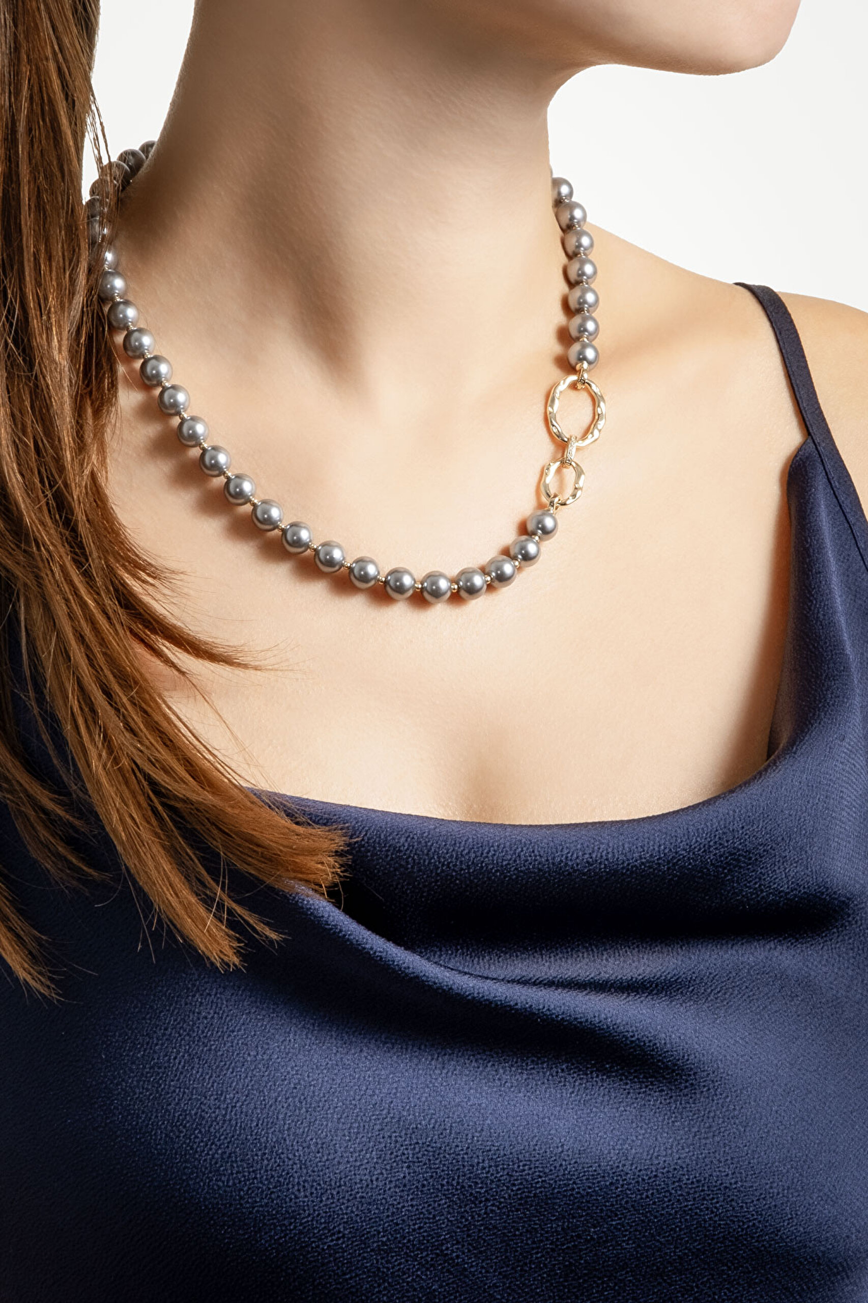 ⁠ Audrey 18 Ayar Sarı Altın Kaplama 44 Cm Gümüş İnci Kolye_3}